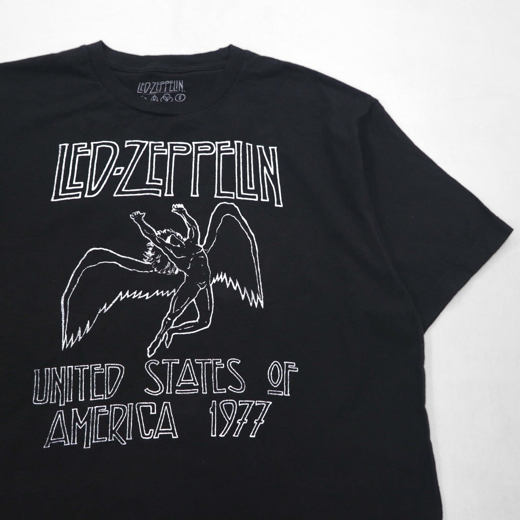 LED ZEPPELIN Led Zeppelin Rock Band T-Shirt XL Nero Cotone STATI UNITI D'AMERICA 1977