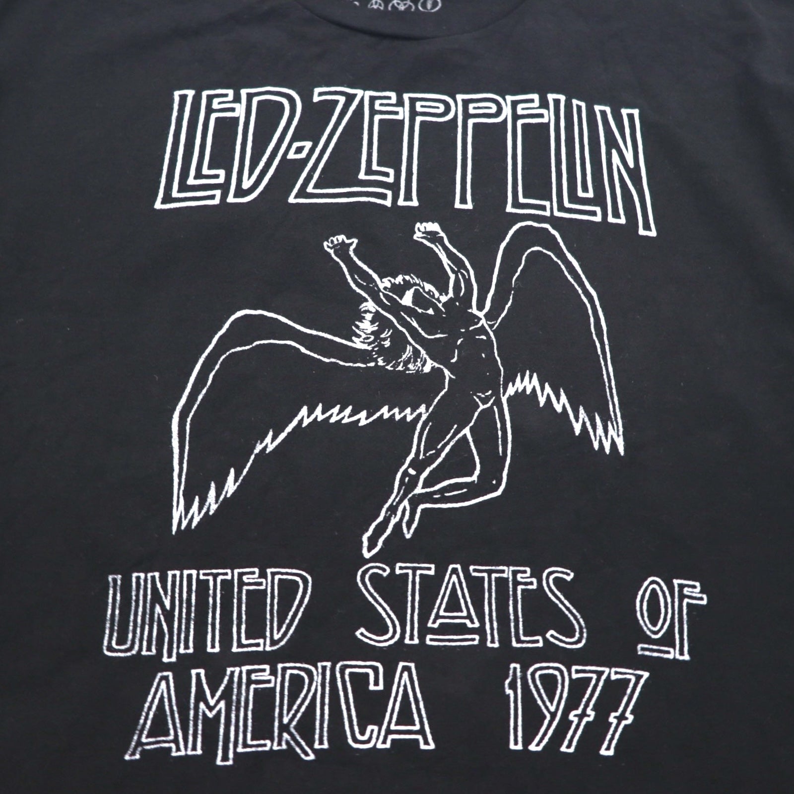 LED ZEPPELIN Led Zeppelin Rock Band T-Shirt XL Nero Cotone STATI UNITI D'AMERICA 1977