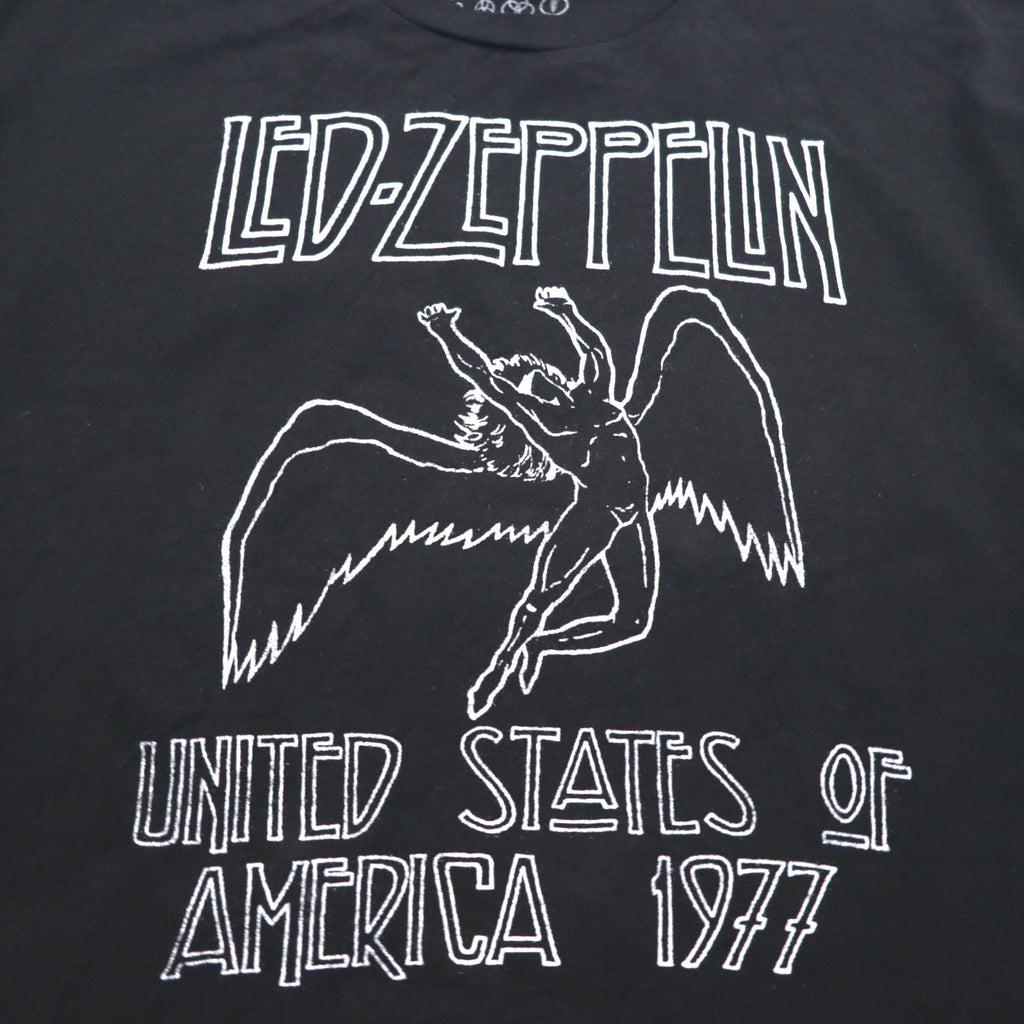 LED ZEPPELIN Led Zeppelin Rock Band T-Shirt XL Nero Cotone STATI UNITI D'AMERICA 1977