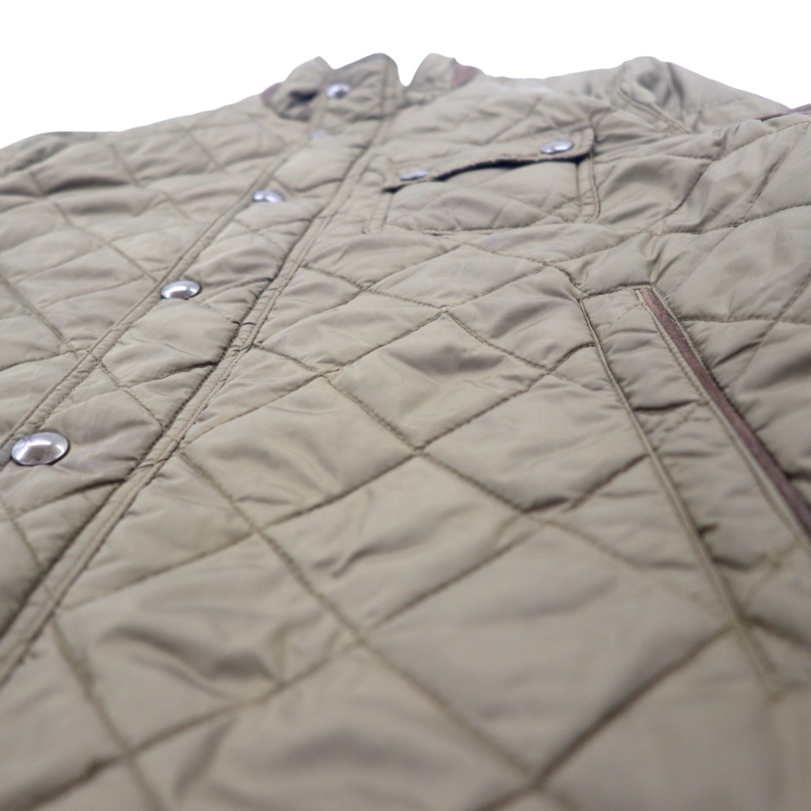 RALPH LAUREN anni '90 Giacca trapuntata XL Cachi Poliestere