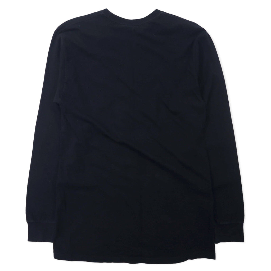 Stussy T-shirt maniche lunghe, taglia M, colore nero, in cotone, con logo ricamato, made in Messico
