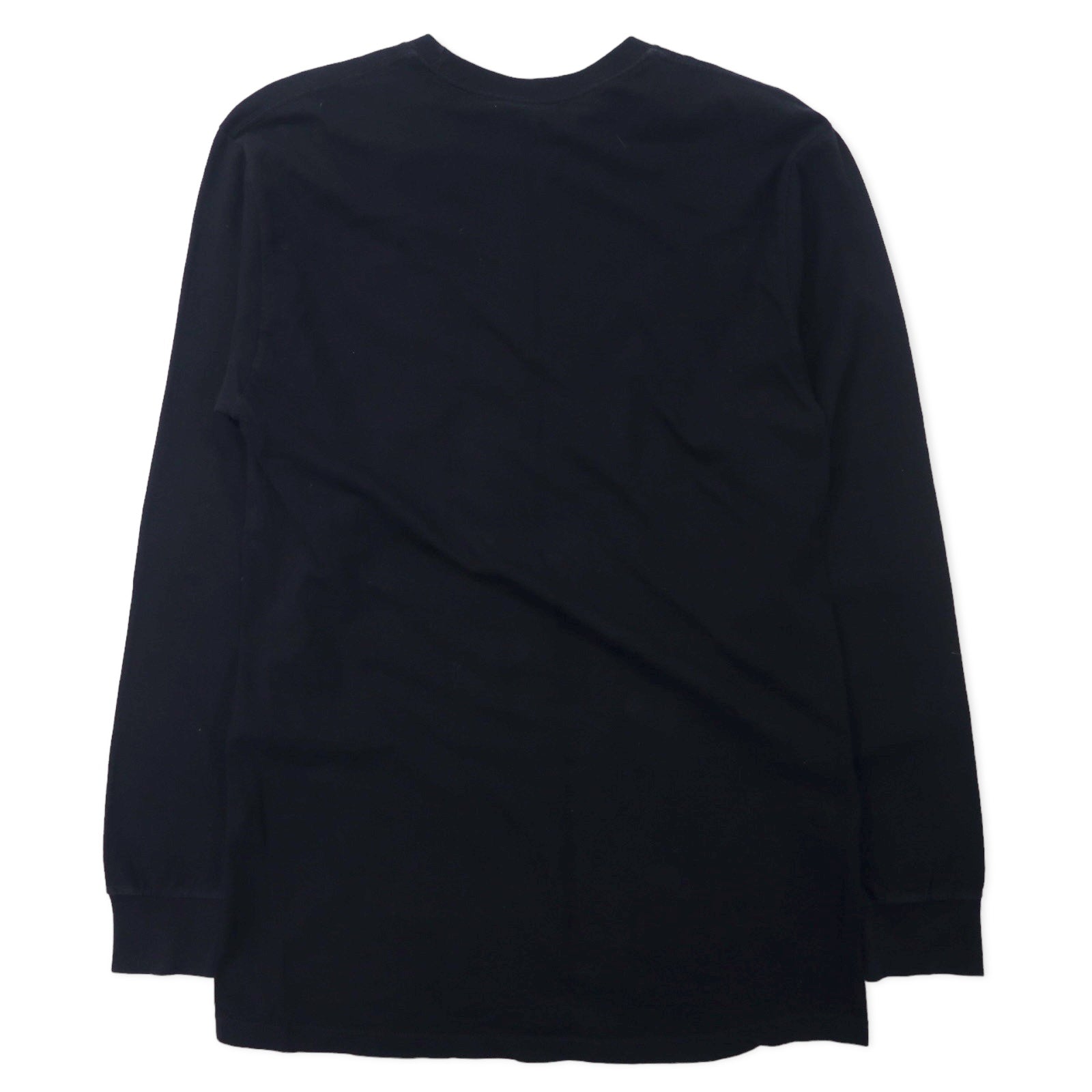 Stussy T-shirt maniche lunghe, taglia M, colore nero, in cotone, con logo ricamato, made in Messico