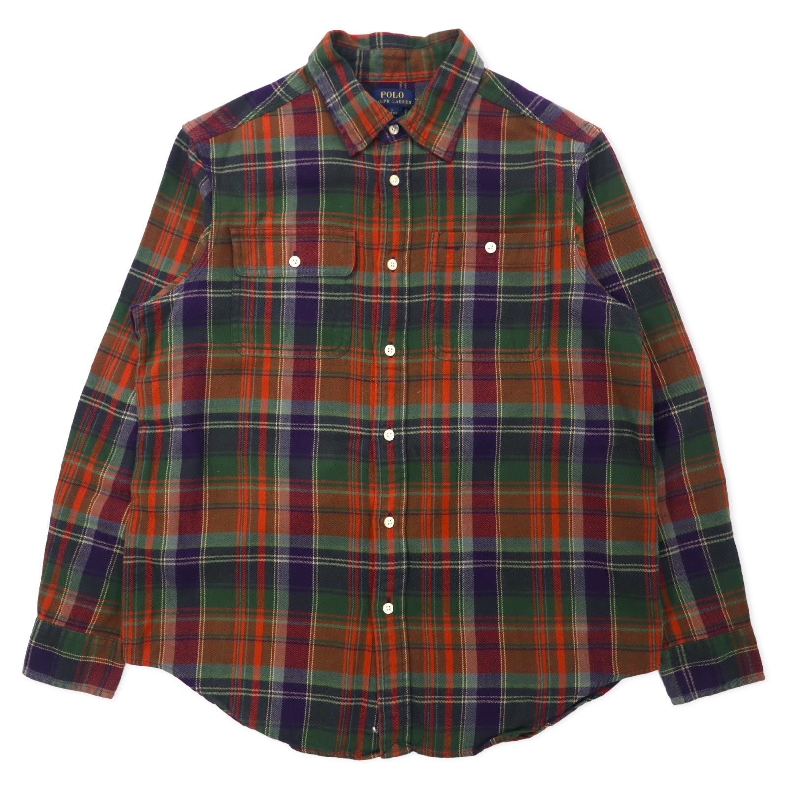 POLO RALPH LAUREN Camicia in flanella a taglio boyfriend L Cotone a quadri marrone