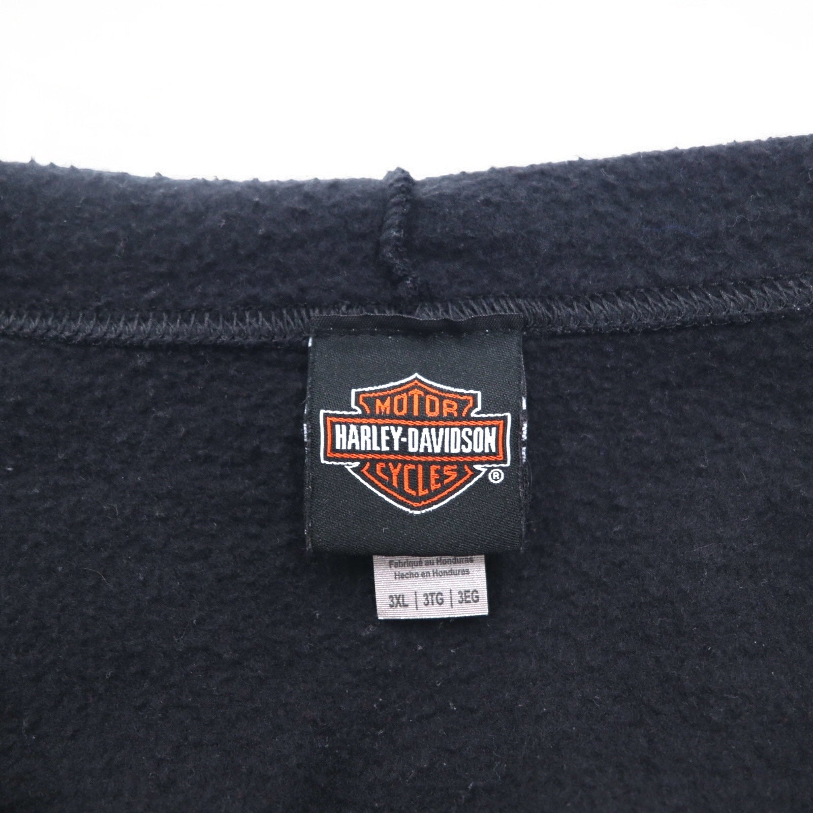 Felpa con cappuccio full zip HARLEY DAVIDSON, taglia grande 3XL, nera, cotone, logo posteriore, teschio