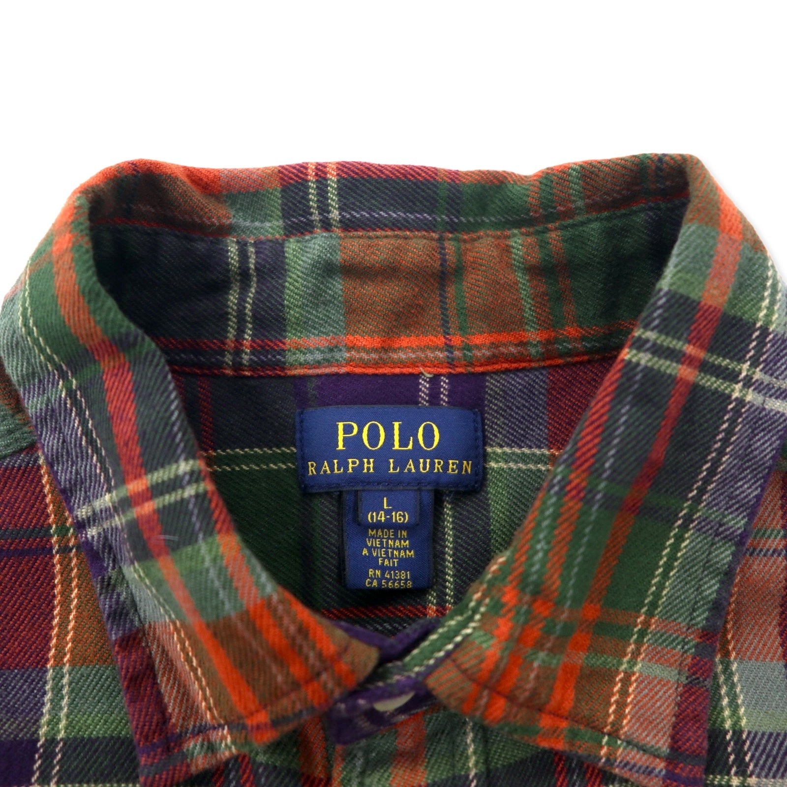 POLO RALPH LAUREN Camicia in flanella a taglio boyfriend L Cotone a quadri marrone