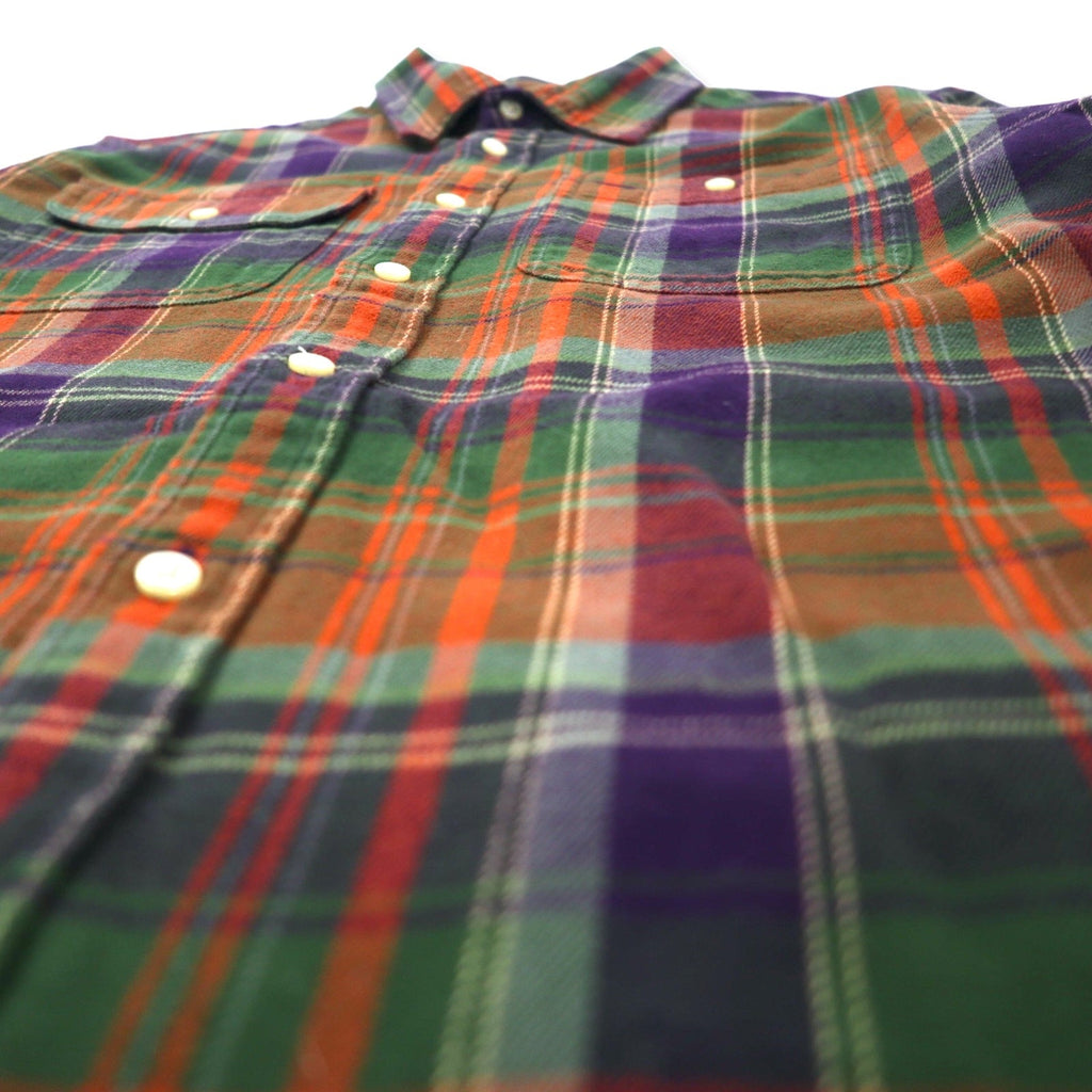POLO RALPH LAUREN Camicia in flanella a taglio boyfriend L Cotone a quadri marrone