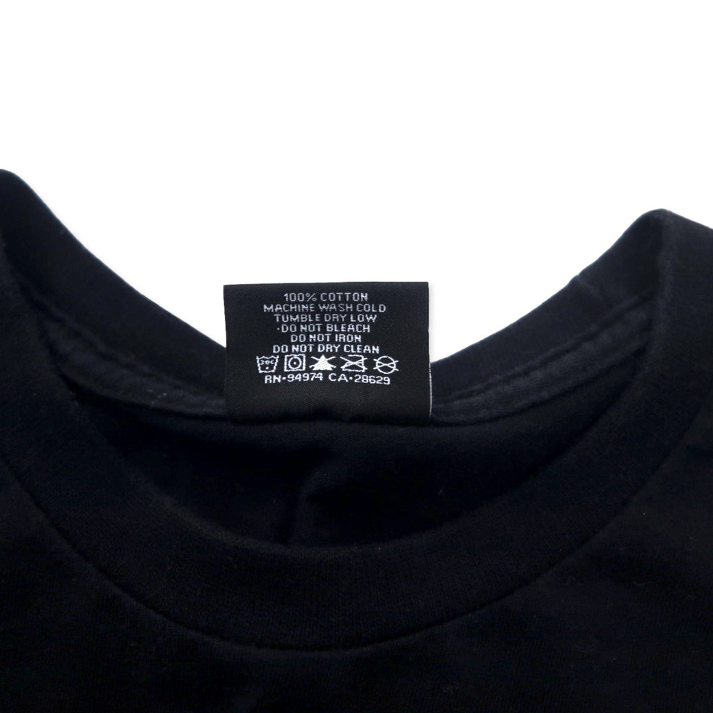 Stussy T-shirt maniche lunghe, taglia M, colore nero, in cotone, con logo ricamato, made in Messico