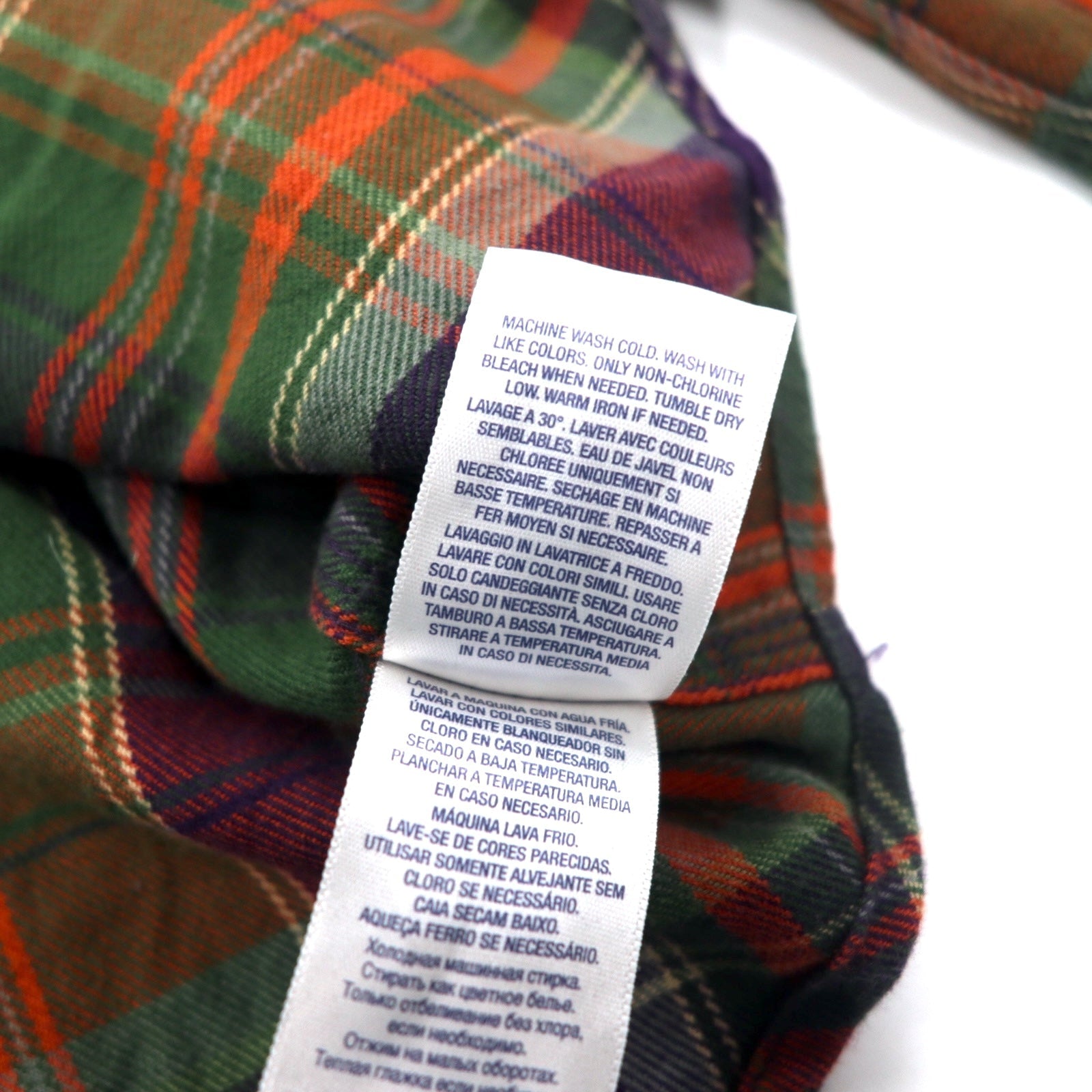 POLO RALPH LAUREN Camicia in flanella a taglio boyfriend L Cotone a quadri marrone