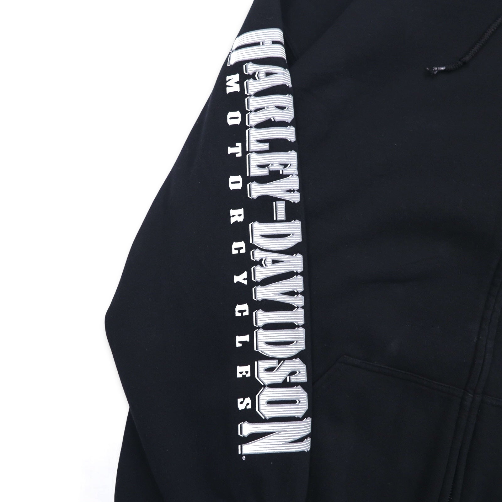 Felpa con cappuccio full zip HARLEY DAVIDSON, taglia grande 3XL, nera, cotone, logo posteriore, teschio