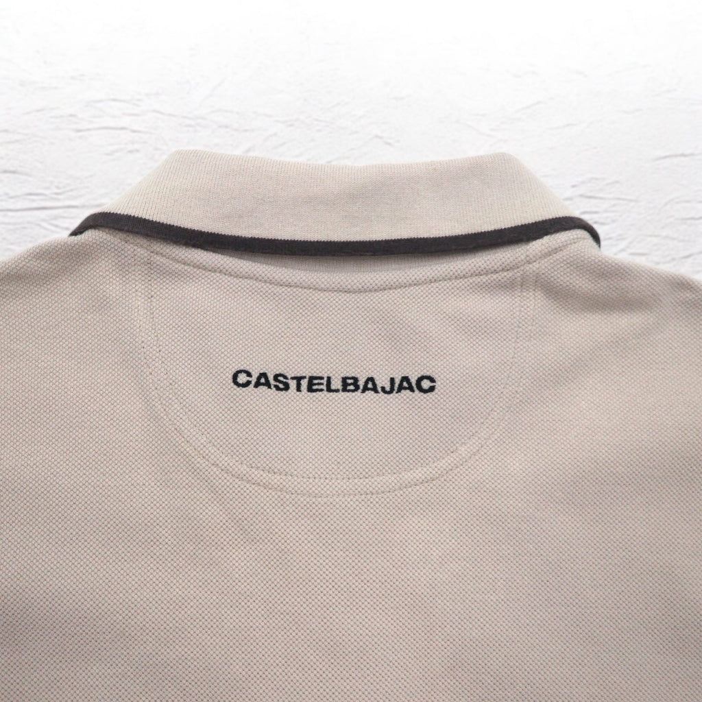 CASTELBAJAC SPORT 90年代 長袖 ポロシャツ XL ベージュ コットン キャラクター刺繍