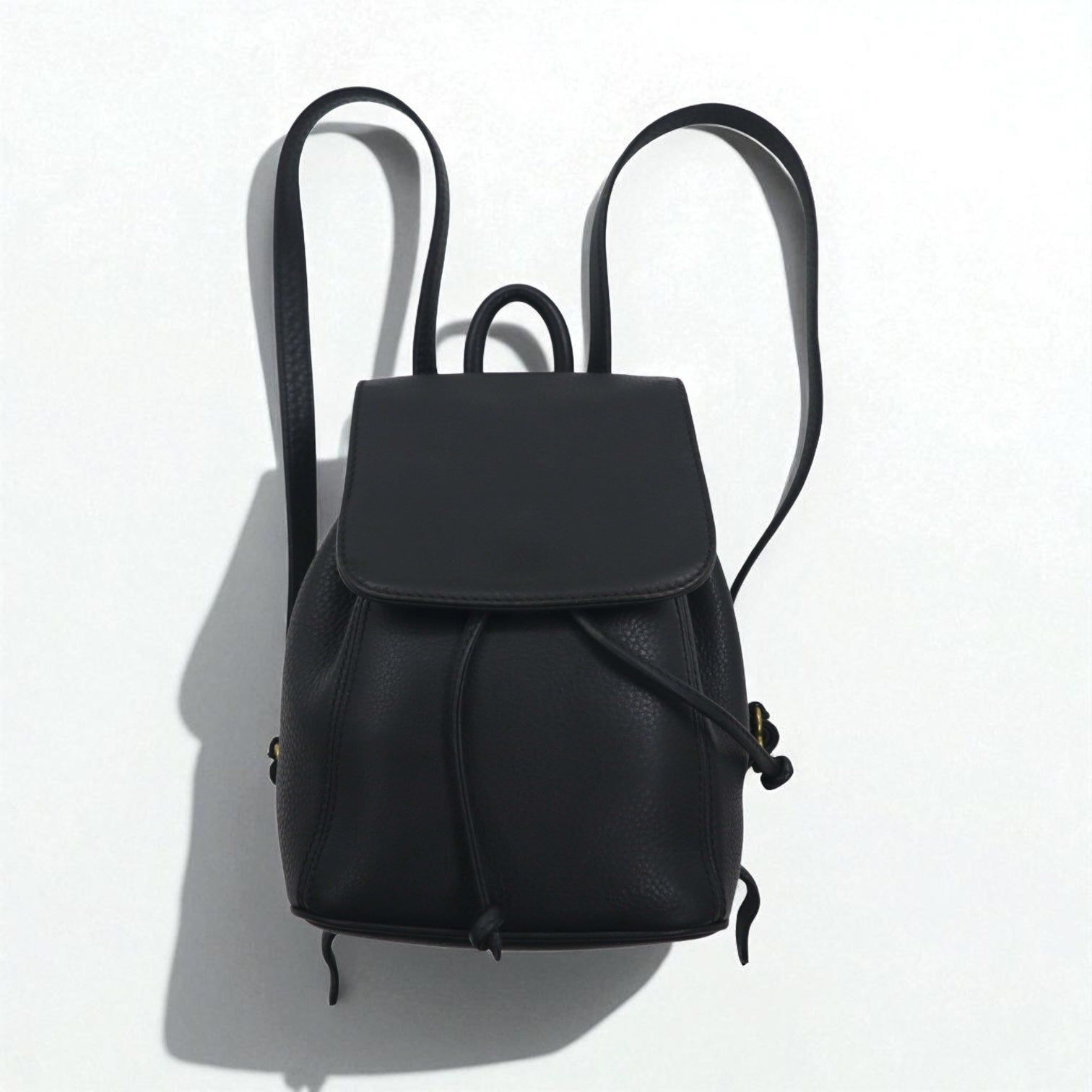 COACH イタリア製 オールドコーチ ペプルドレザー 巾着 リュックサック バックパック 牛革 L6E-4925 シボ革
