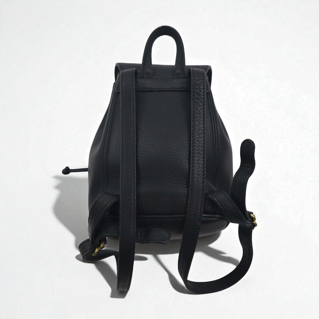 COACH イタリア製 オールドコーチ ペプルドレザー 巾着 リュックサック バックパック 牛革 L6E-4925 シボ革