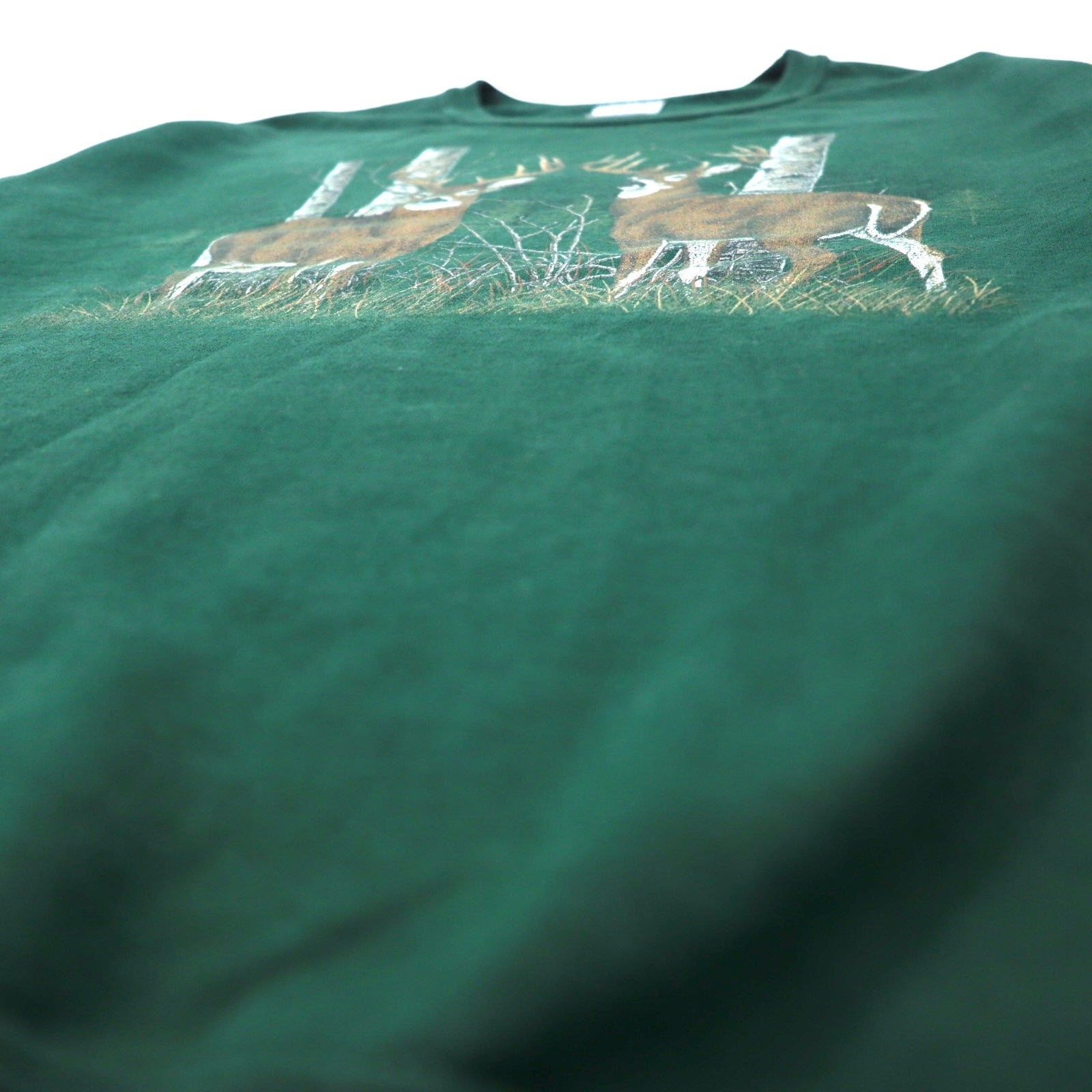 JERZEES felpa con stampa animale S verde cotone NUBLEND cervo Honduras