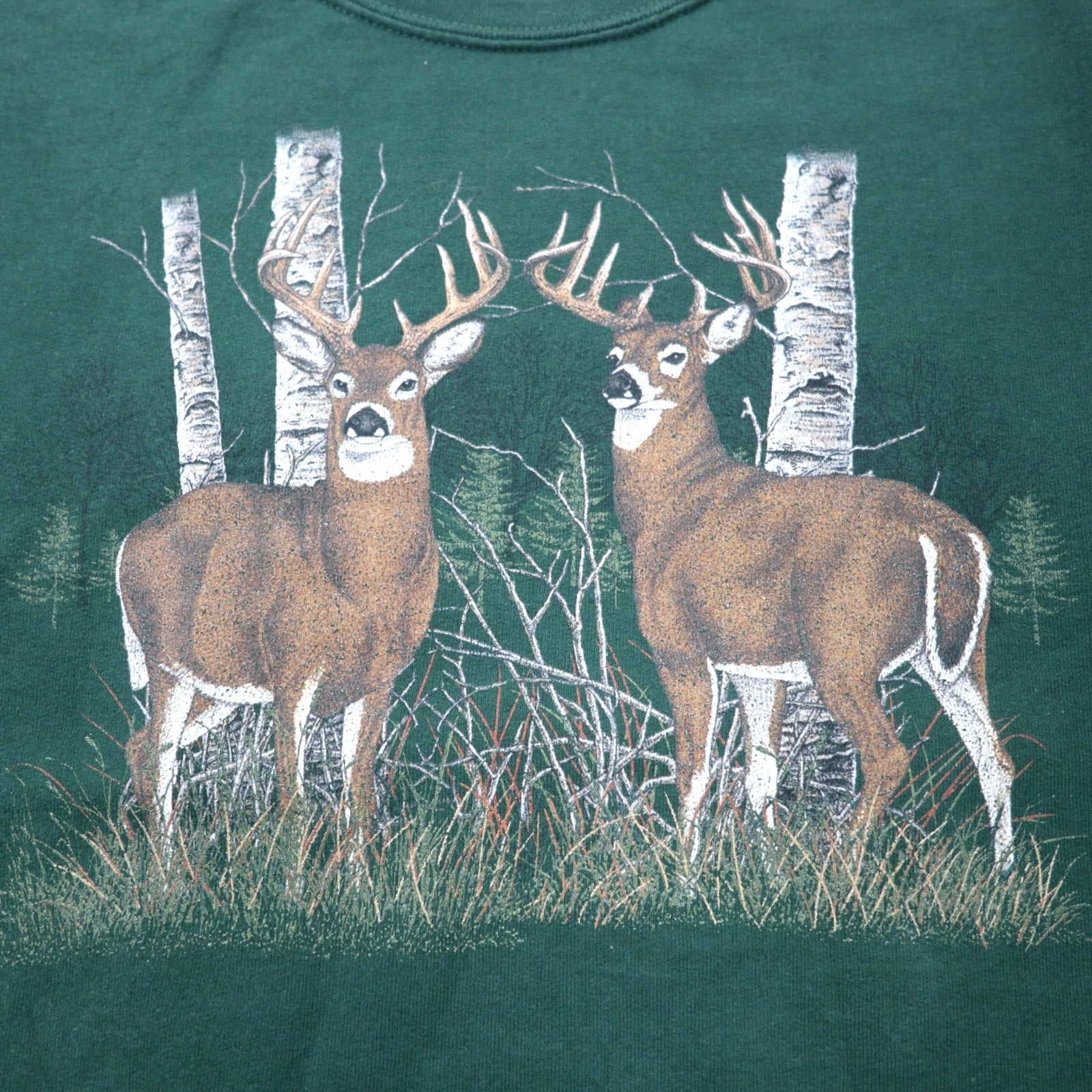JERZEES felpa con stampa animale S verde cotone NUBLEND cervo Honduras