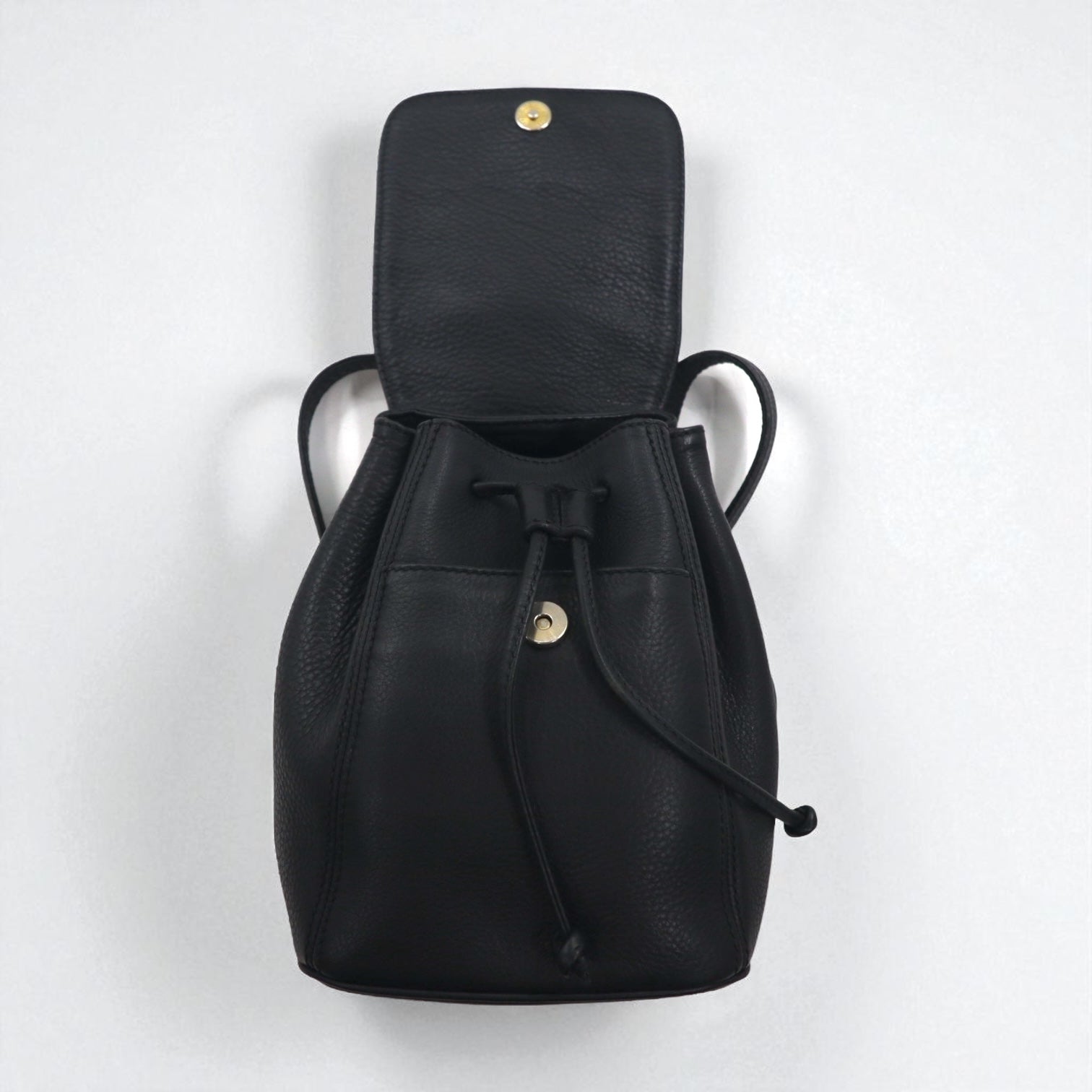 COACH イタリア製 オールドコーチ ペプルドレザー 巾着 リュックサック バックパック 牛革 L6E-4925 シボ革