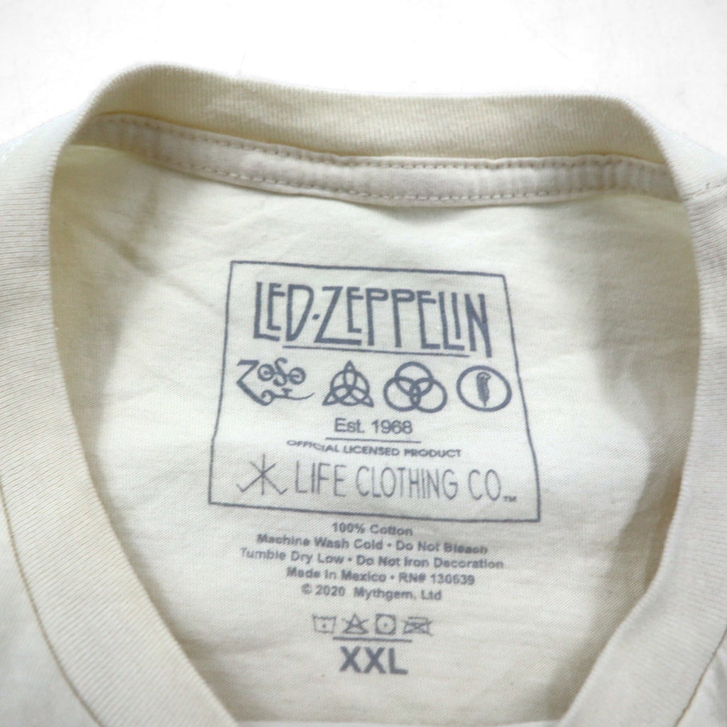 LED ZEPPELIN Led Zeppelin Rock Band Giapponese Titoli Italiani Maglietta 2XL Crema Whole Lotta Love