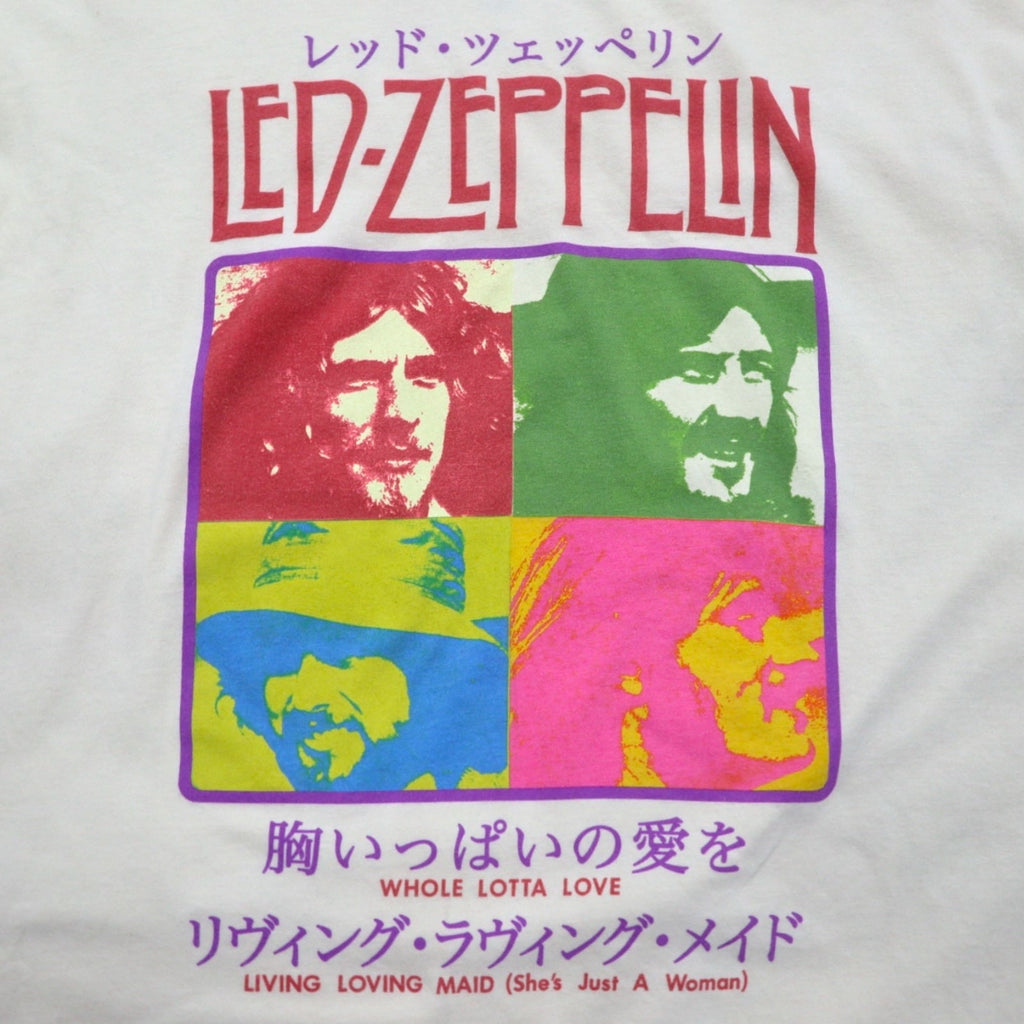 LED ZEPPELIN Led Zeppelin Rock Band Giapponese Titoli Italiani Maglietta 2XL Crema Whole Lotta Love
