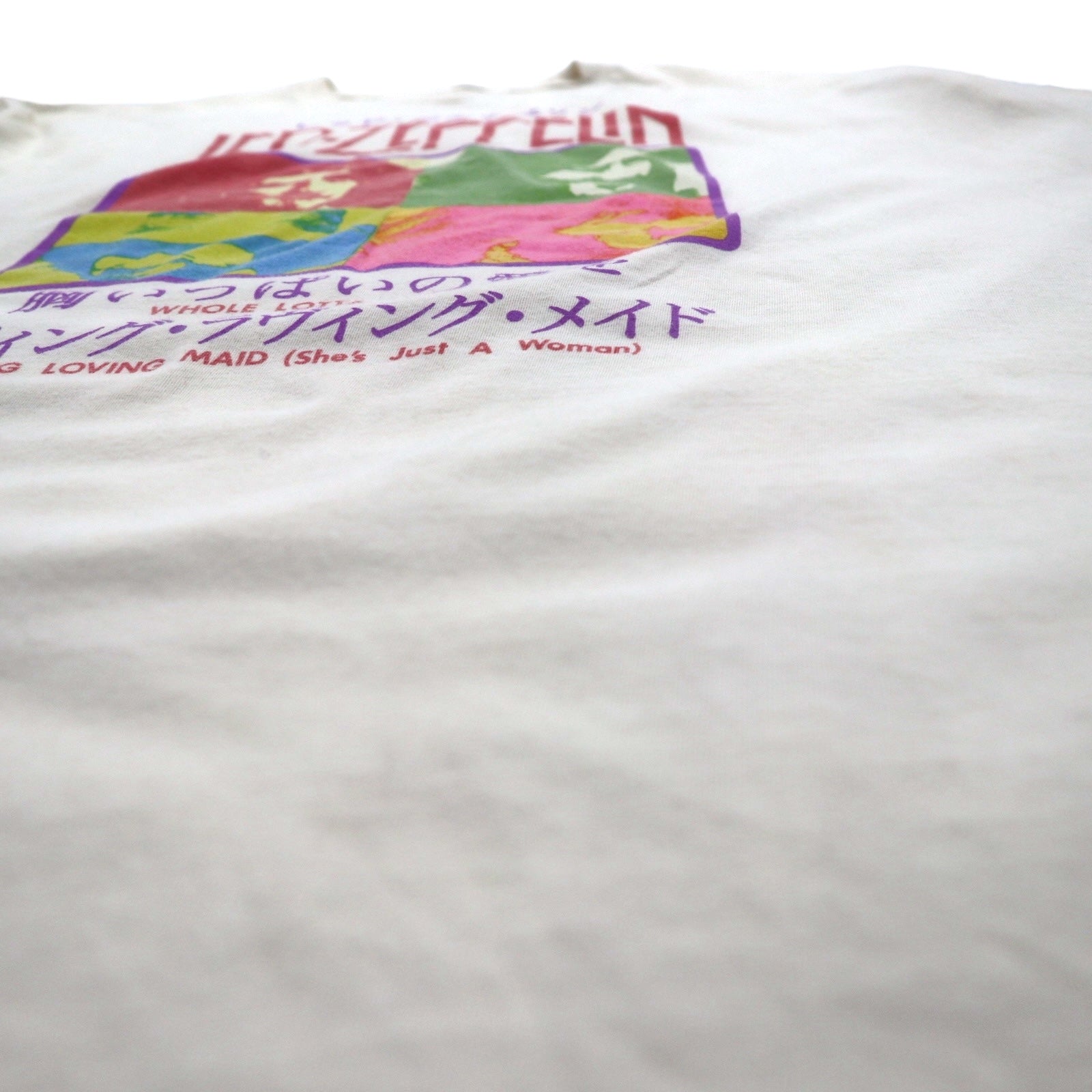 LED ZEPPELIN Led Zeppelin Rock Band Giapponese Titoli Italiani Maglietta 2XL Crema Whole Lotta Love