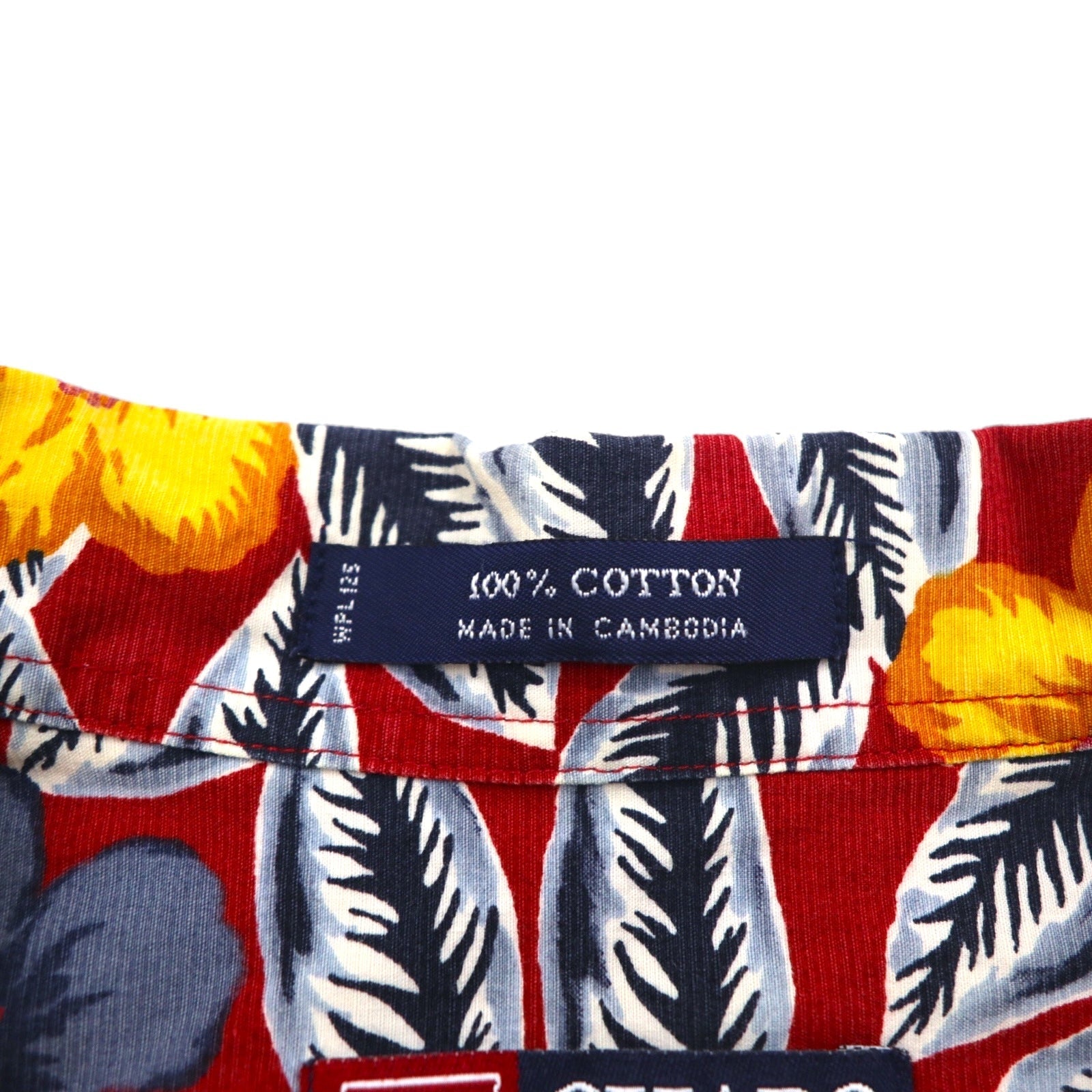 CHAPS RALPH LAUREN anni '90 camicia hawaiana taglia L rossa, fantasia completa, ibisco, taschino sul petto