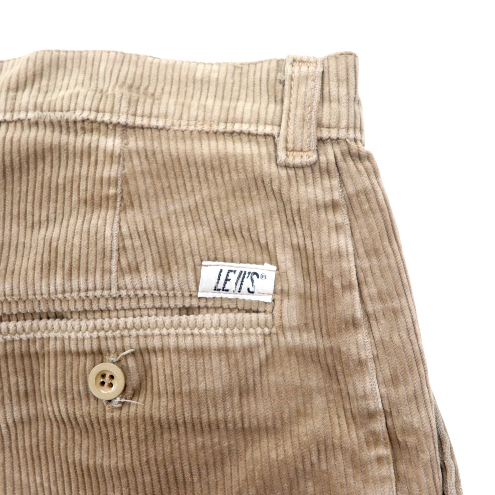 LEVI'S Pantaloni in velluto a coste ampi con pinces anni '90, fabbricati in Gran Bretagna, beige, cotone, PANT FAMILY 299 3484 4584