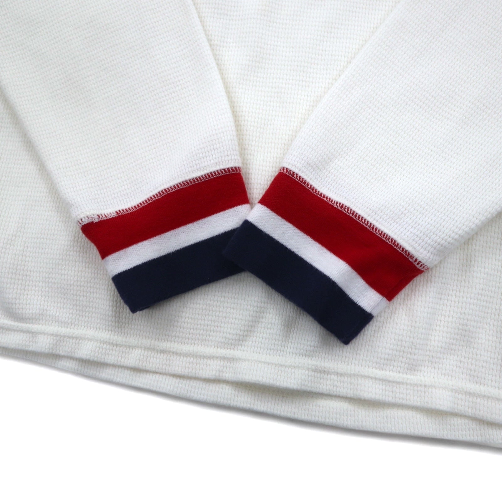 POLO RALPH LAUREN T-shirt termica a maniche lunghe con profili a costine L bianca tricolore USA POLO bandiera a stelle e strisce