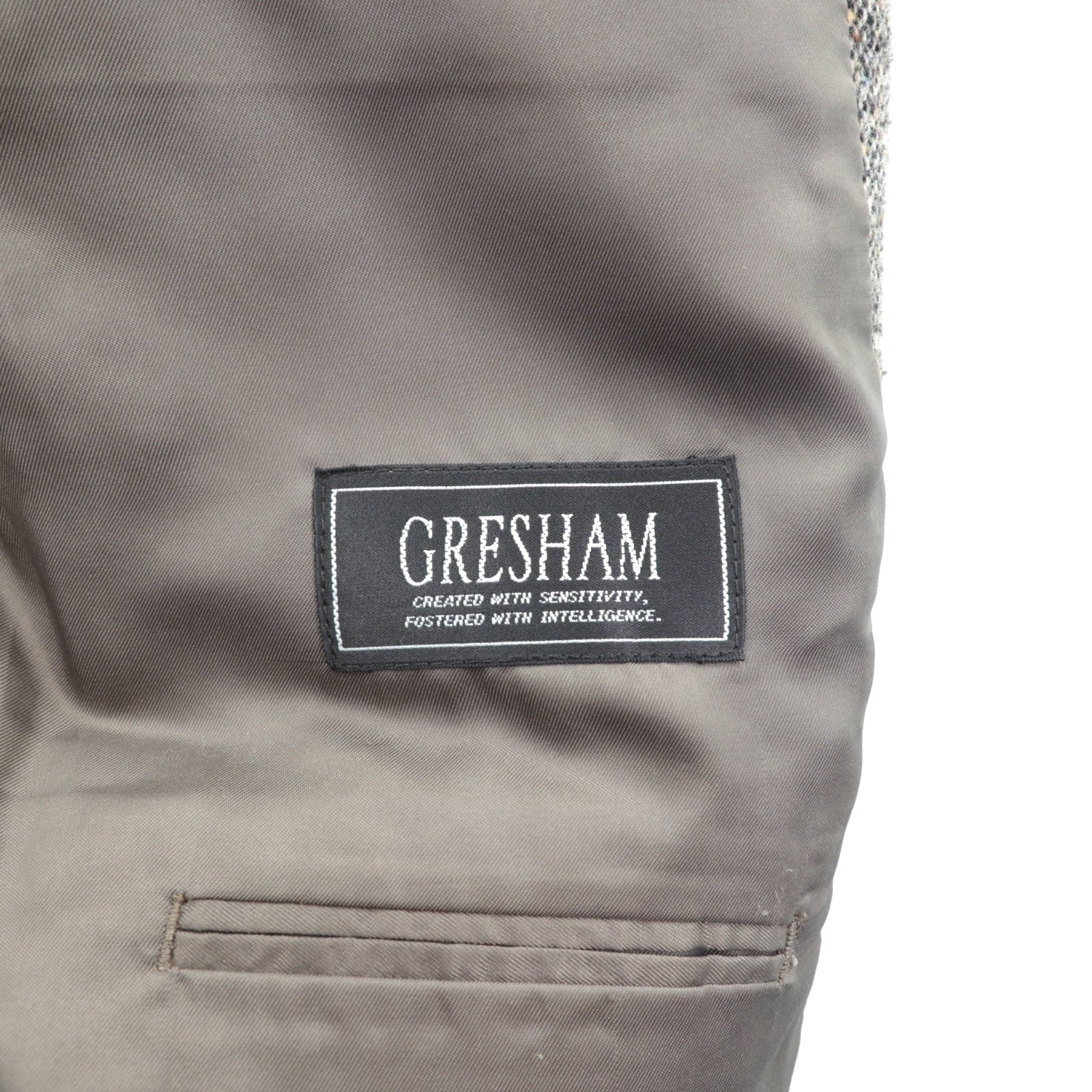 GRESHAM 90年代 ツイード テーラードジャケット ネップ 2B ブレザー M グレー ウール