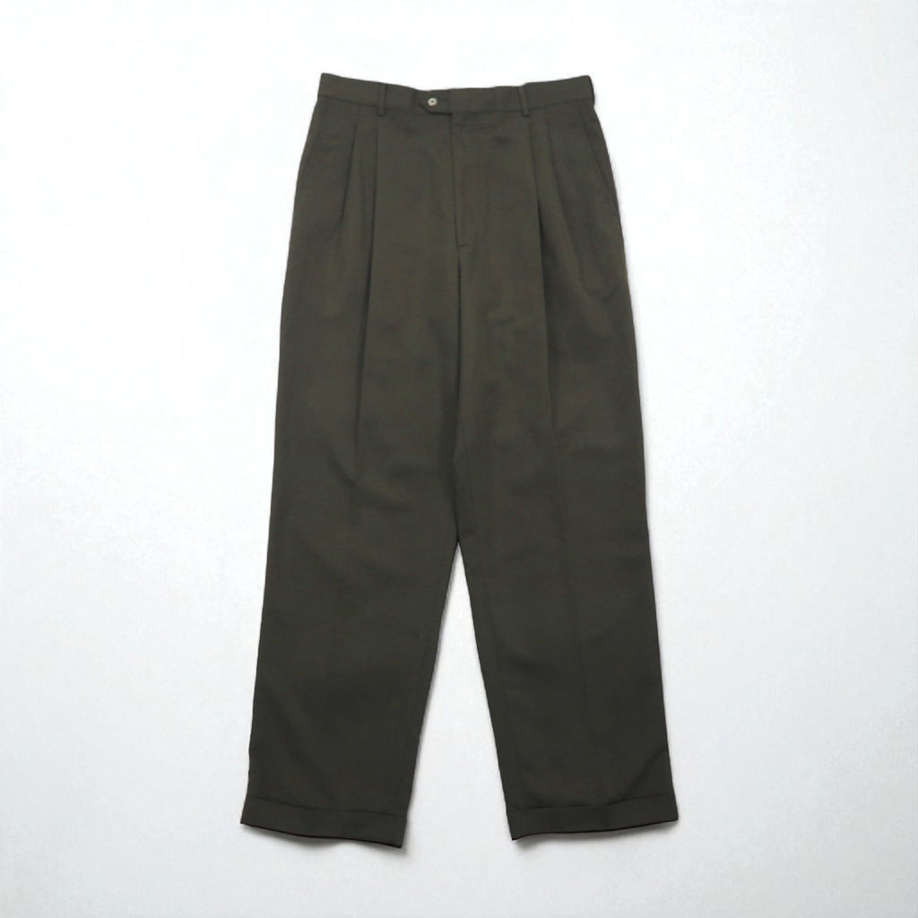 CHAPS RALPH LAUREN 90年代 2タック ワイド スラックスパンツ  L カーキ Trousers