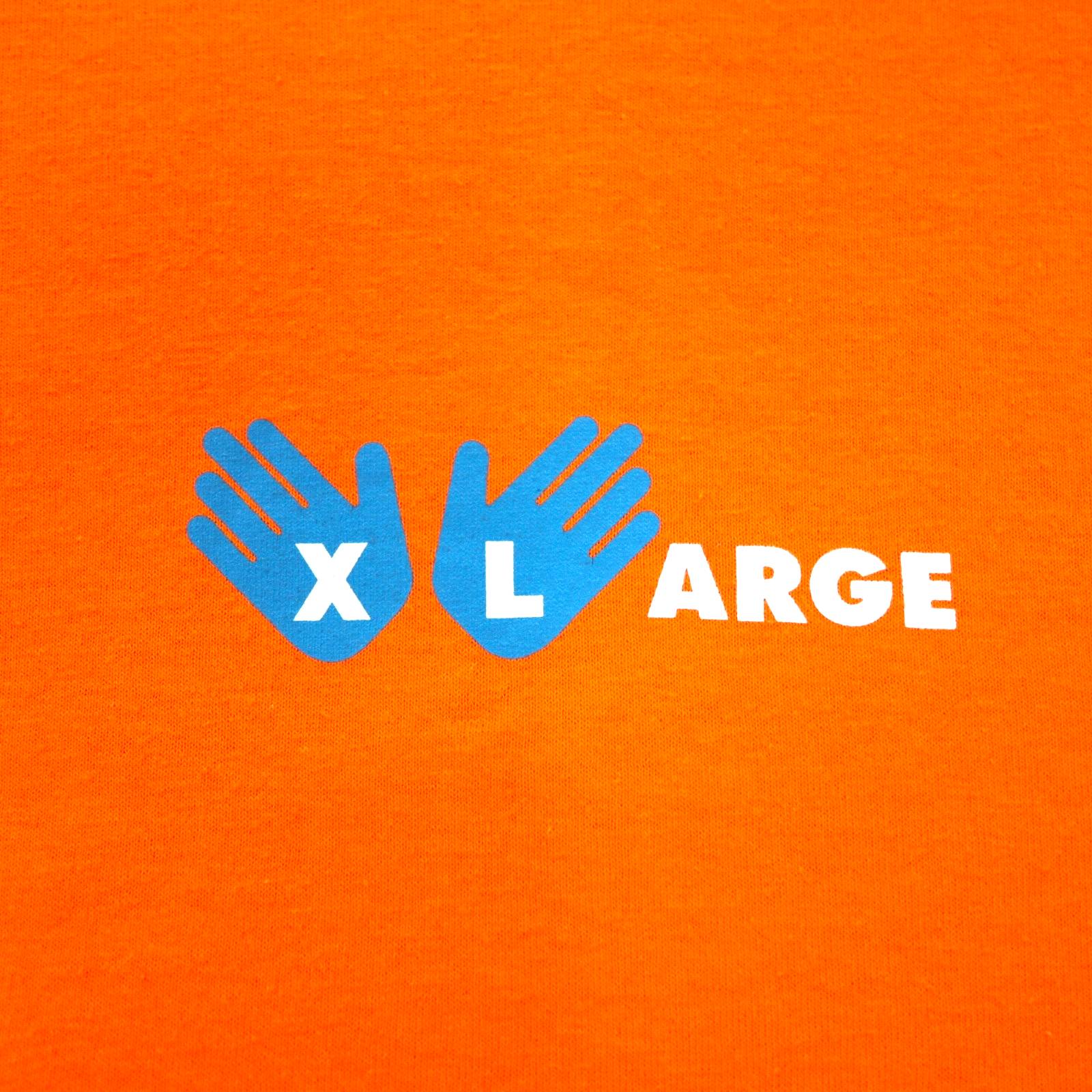 X-LARGE T-shirt a maniche lunghe con stampa logo L Arancione Cotone Stampa fronte-retro