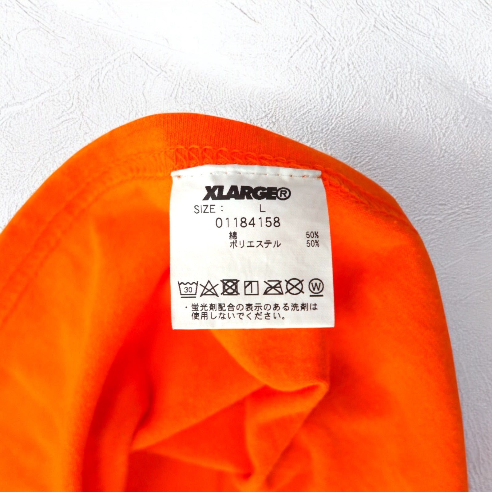 X-LARGE T-shirt a maniche lunghe con stampa logo L Arancione Cotone Stampa fronte-retro