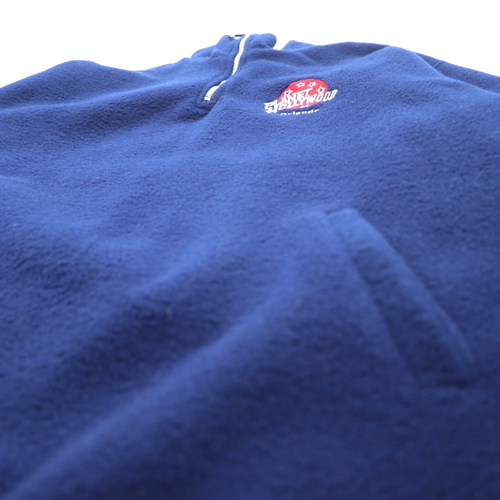 PLANET HOLLYWOOD Anni '90 Made in USA Giacca in pile a mezza zip L Navy ORLANDO Coulisse