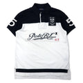 POLO RALPH LAUREN Polo, taglia M, nero, bianco, cotone piquet, CUSTOM FIT, logo ricamato, P.R.L.S.C, made in Sri Lanka