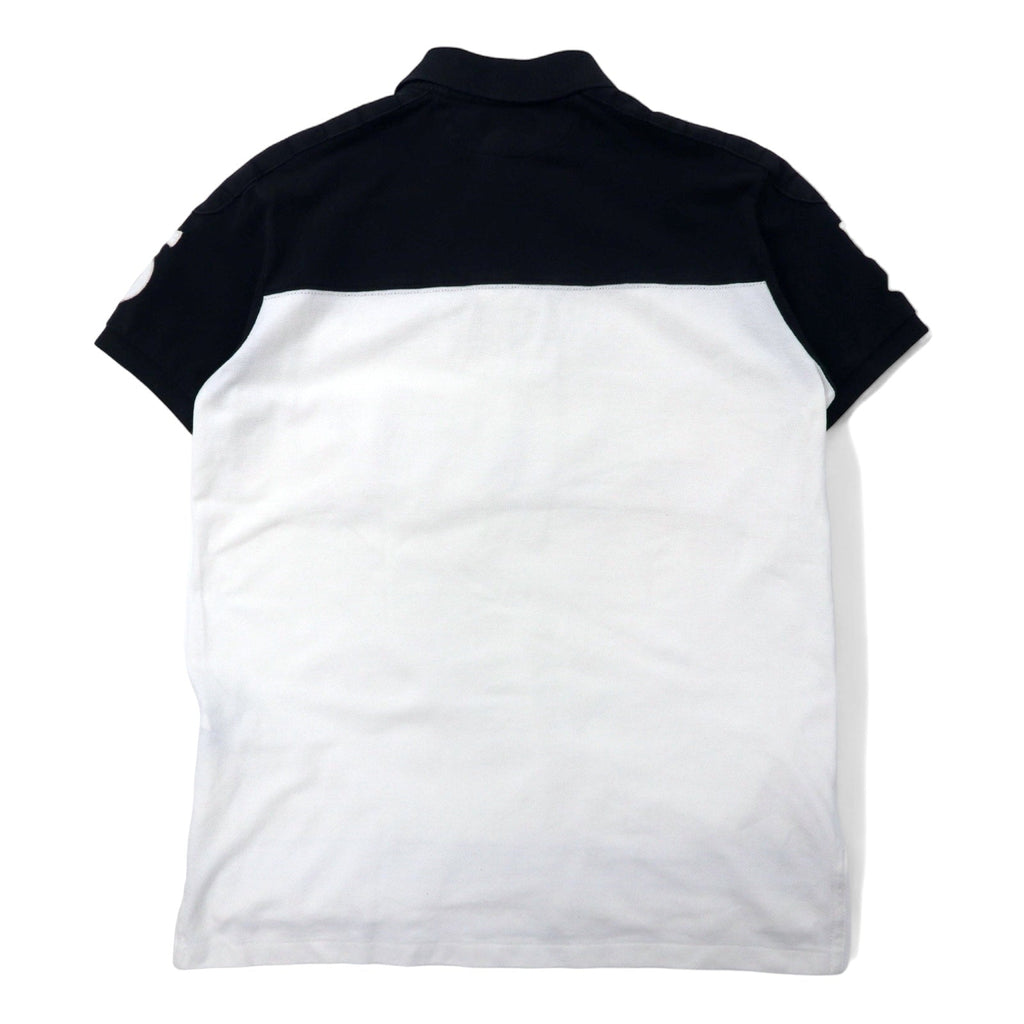 POLO RALPH LAUREN Polo, taglia M, nero, bianco, cotone piquet, CUSTOM FIT, logo ricamato, P.R.L.S.C, made in Sri Lanka