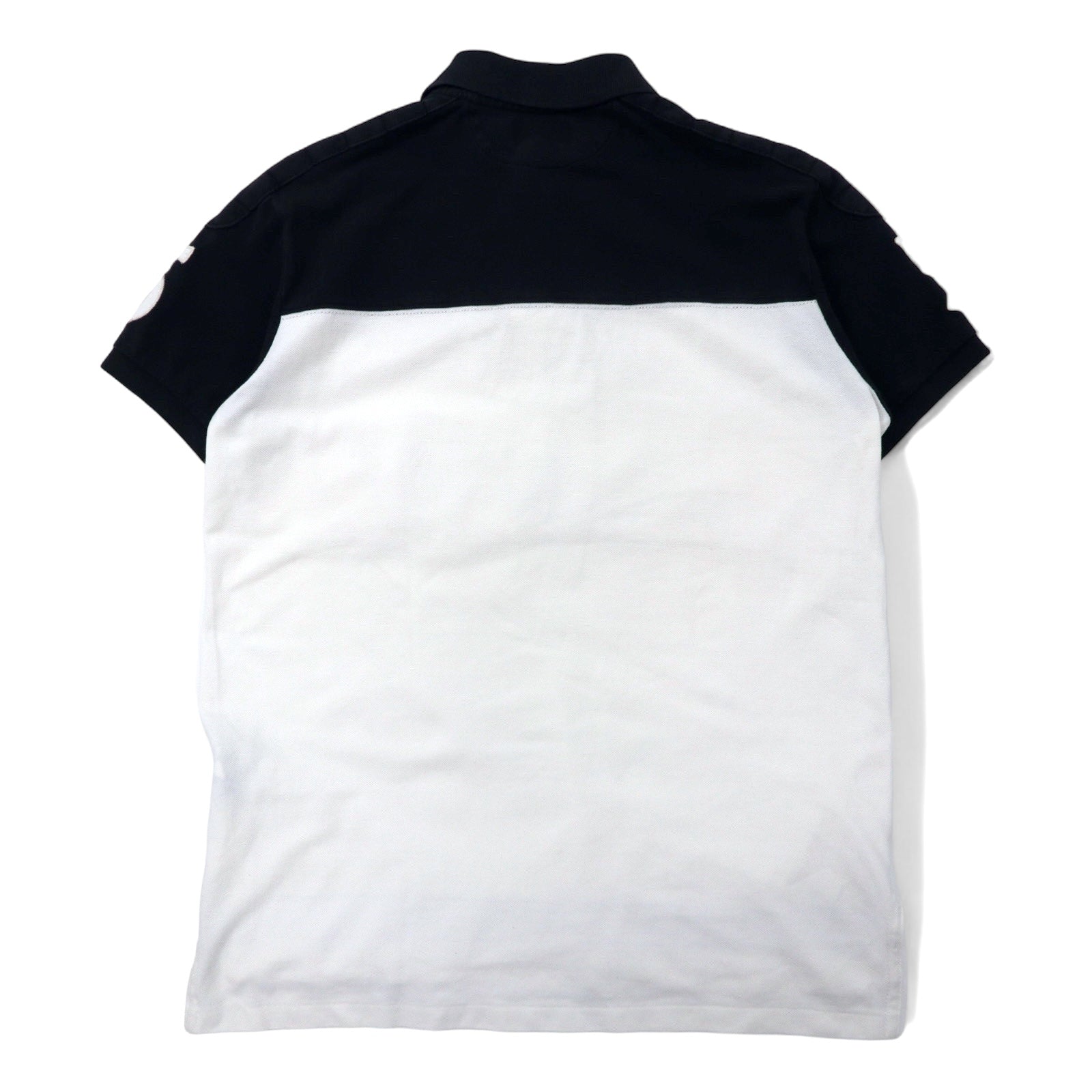 POLO RALPH LAUREN Polo, taglia M, nero, bianco, cotone piquet, CUSTOM FIT, logo ricamato, P.R.L.S.C, made in Sri Lanka
