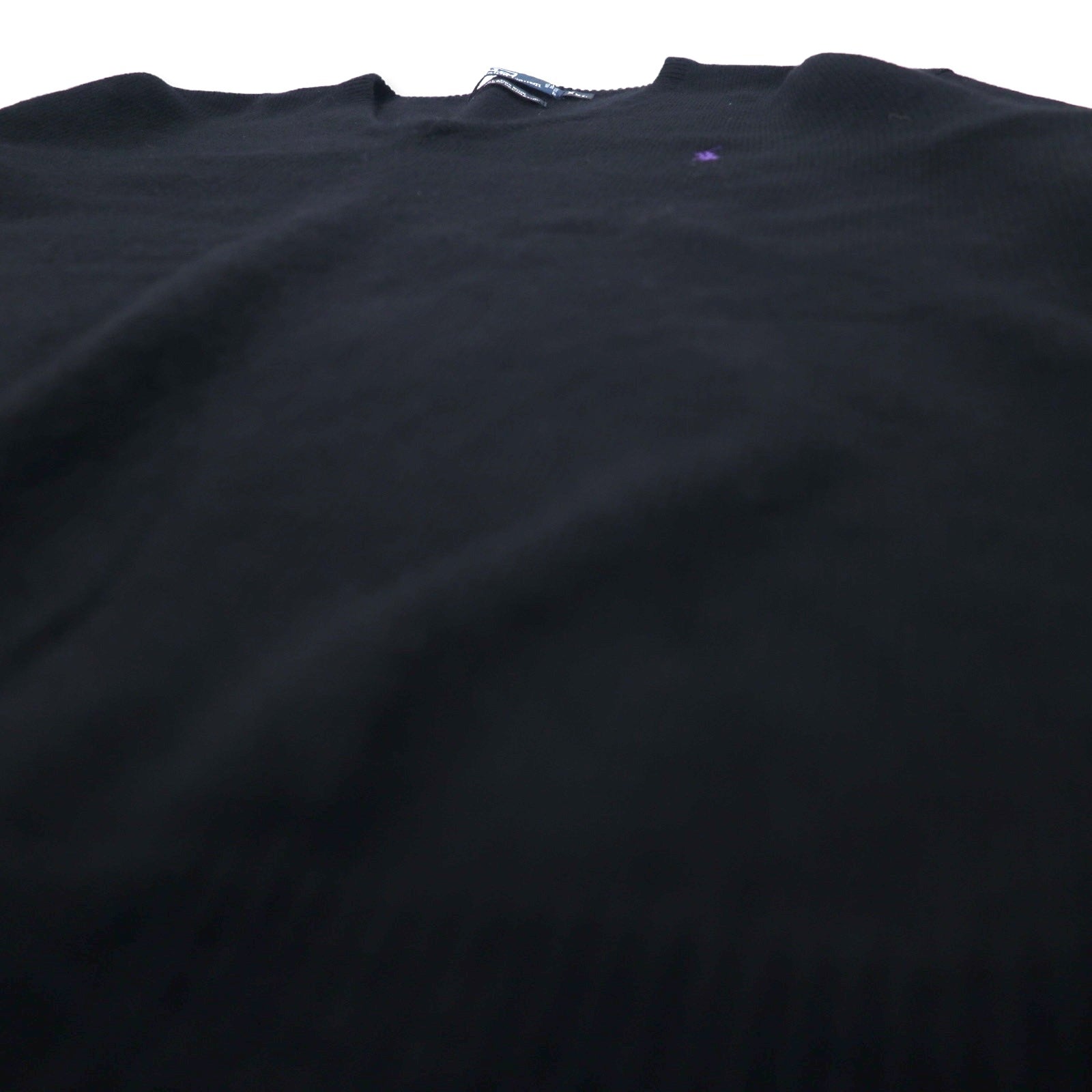 Polo by Ralph Lauren Vネック ニット セーター XXL ブラック ラムウール スモールポニー刺繍 ビッグサイズ
