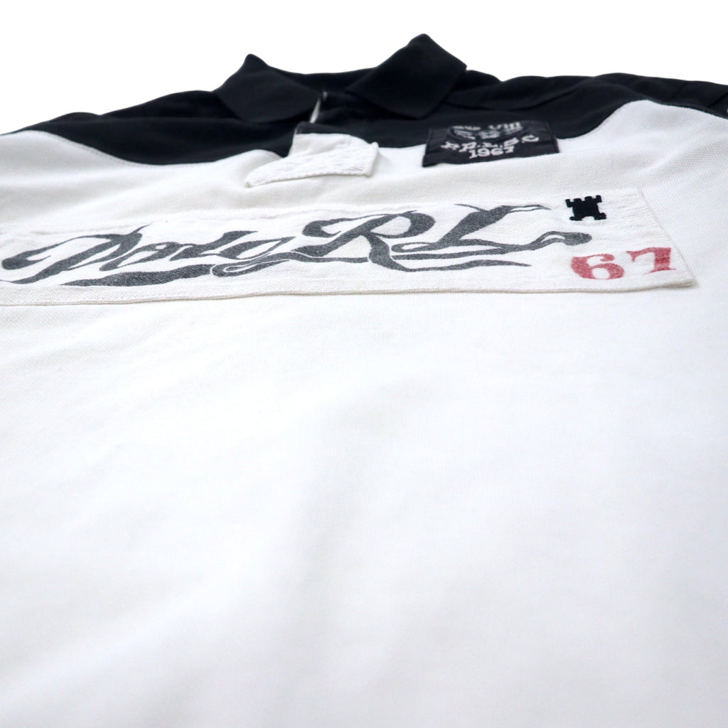 POLO RALPH LAUREN Polo, taglia M, nero, bianco, cotone piquet, CUSTOM FIT, logo ricamato, P.R.L.S.C, made in Sri Lanka