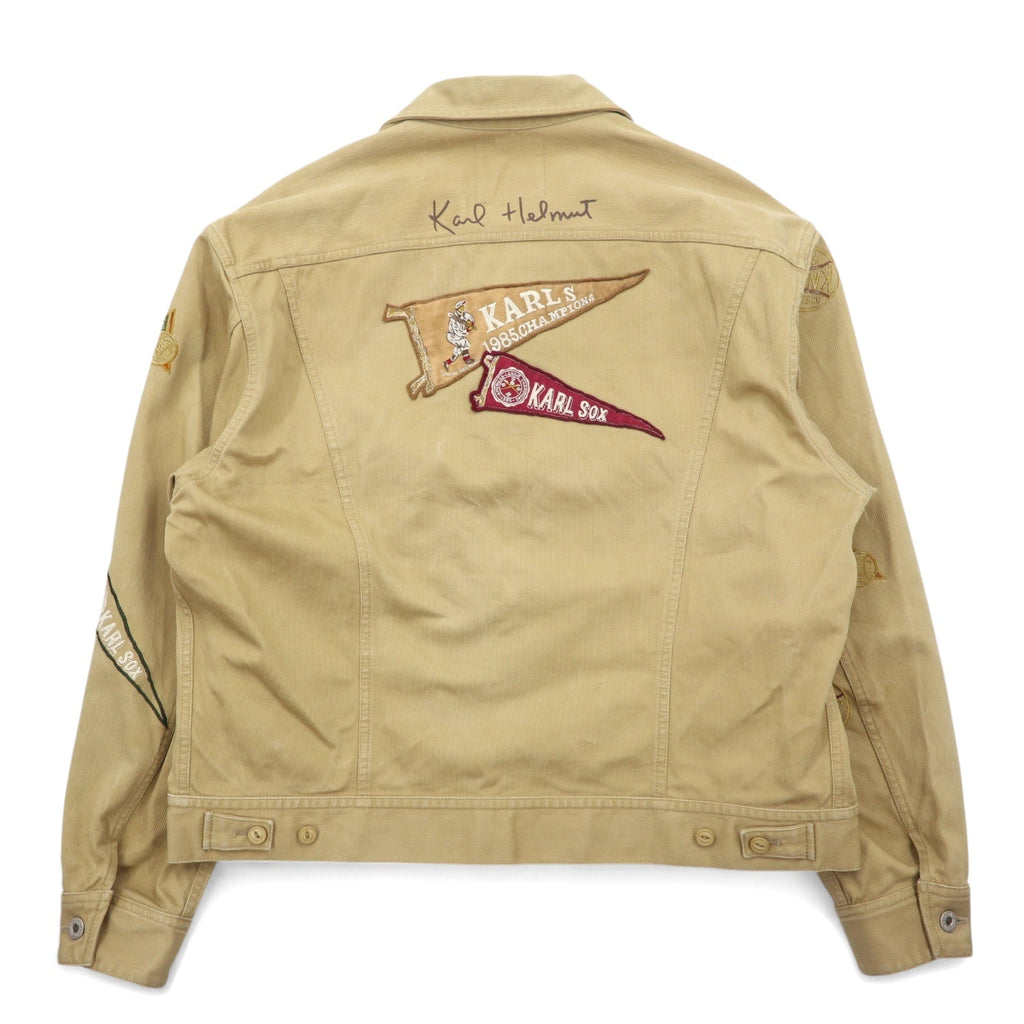 Karl Helmut (PINKHOUSE) Giacca trucker in velluto a coste M Beige Cotone con stemma Made in Japan