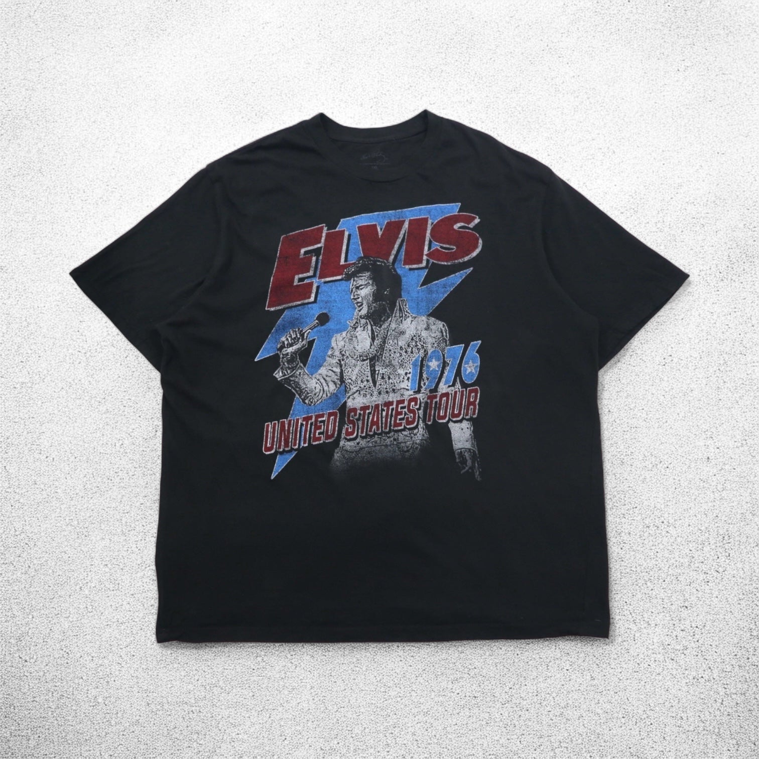 ELVIS PRESLEY Elvis Presley T-shirt da musicista 3XL nero cotone UNITED STATES TOUR 1976