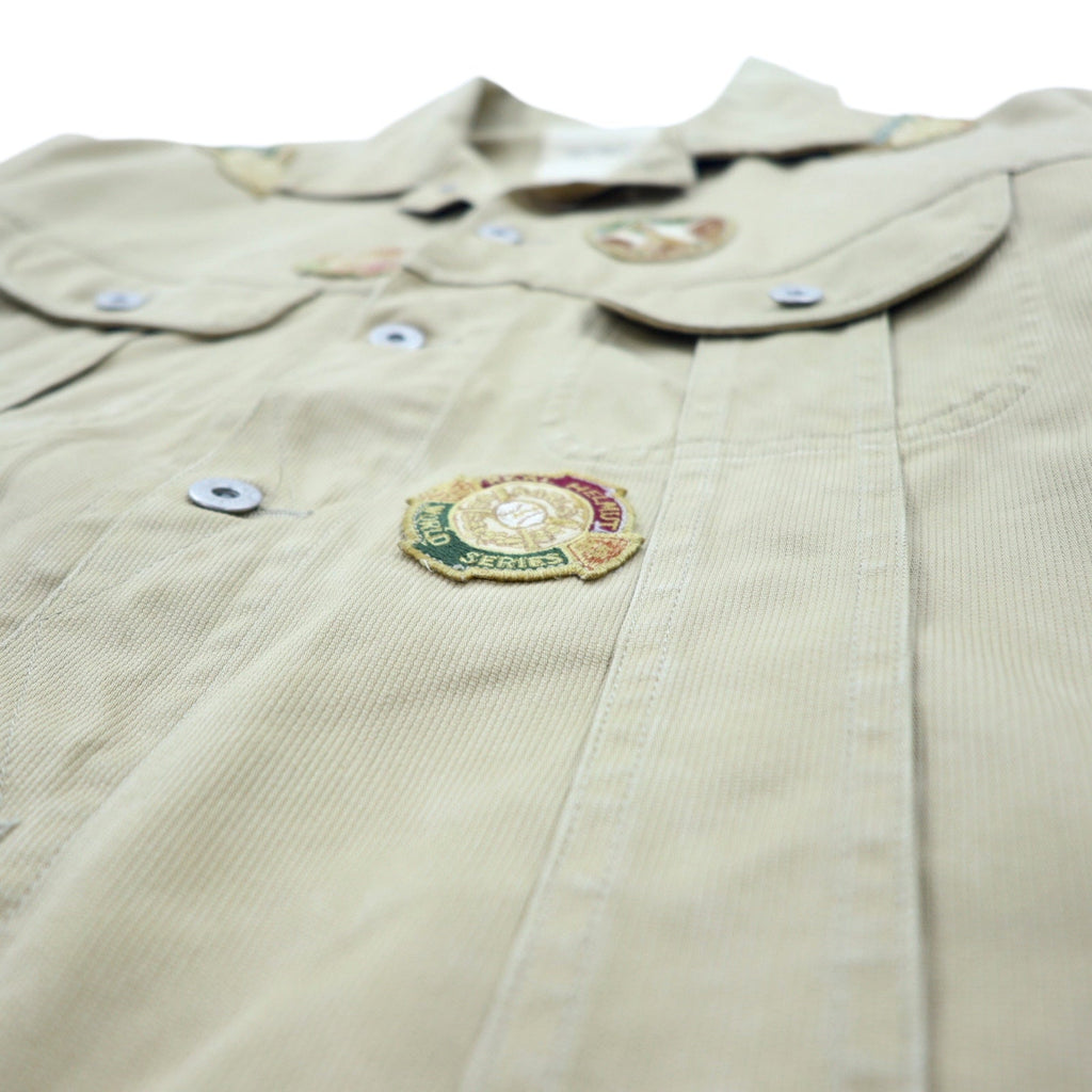 Karl Helmut (PINKHOUSE) Giacca trucker in velluto a coste M Beige Cotone con stemma Made in Japan