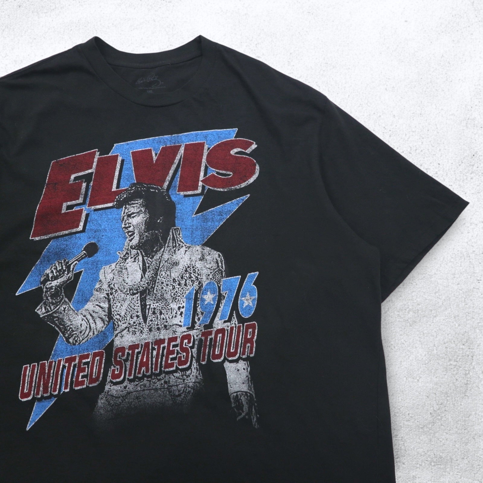 ELVIS PRESLEY Elvis Presley T-shirt da musicista 3XL nero cotone UNITED STATES TOUR 1976