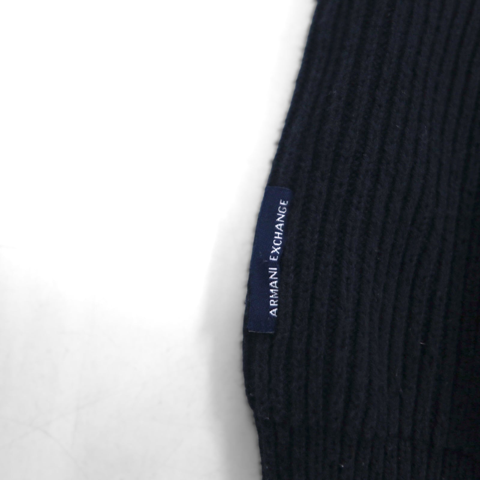 A|X ARMANI EXCHANGE コマンドセーター リブニット L ネイビー フラップ 胸ポケット