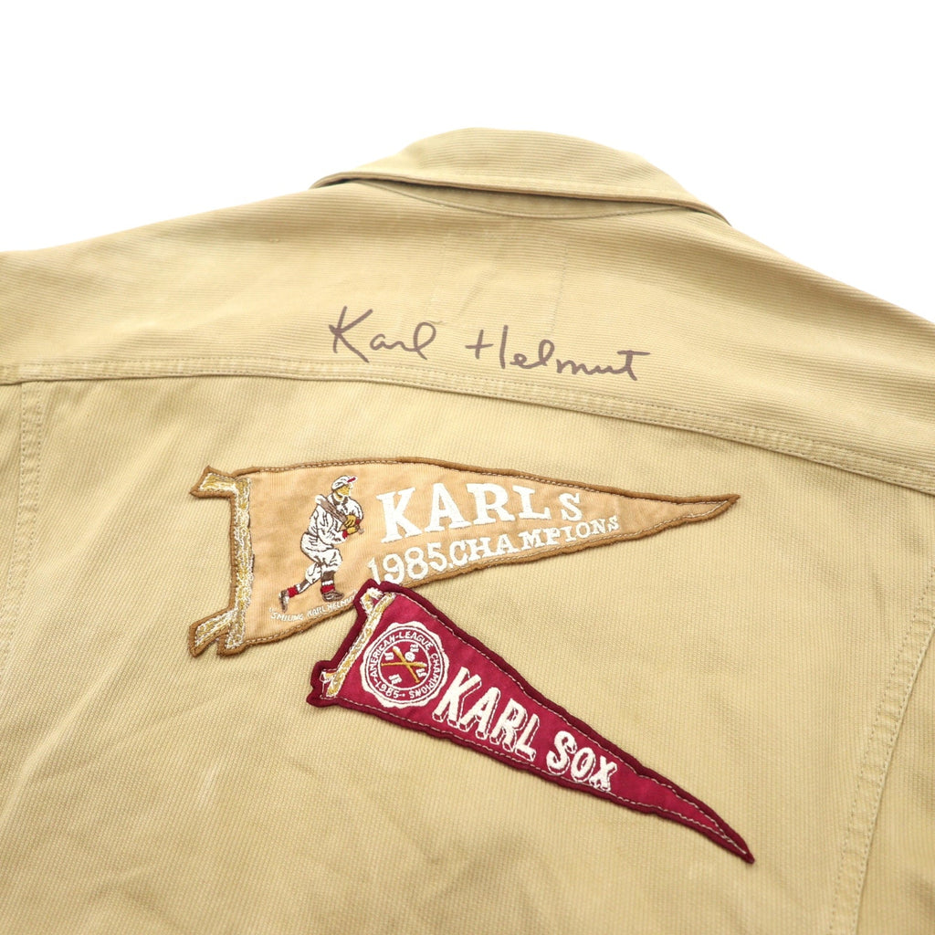 Karl Helmut (PINKHOUSE) Giacca trucker in velluto a coste M Beige Cotone con stemma Made in Japan