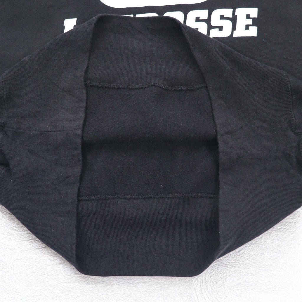 Champion リバースウィーブ REVERSE WEAVE カレッジ スウェット XL ブラック 裏起毛 STAGS LACROSSE 3段プリント メキシコ製