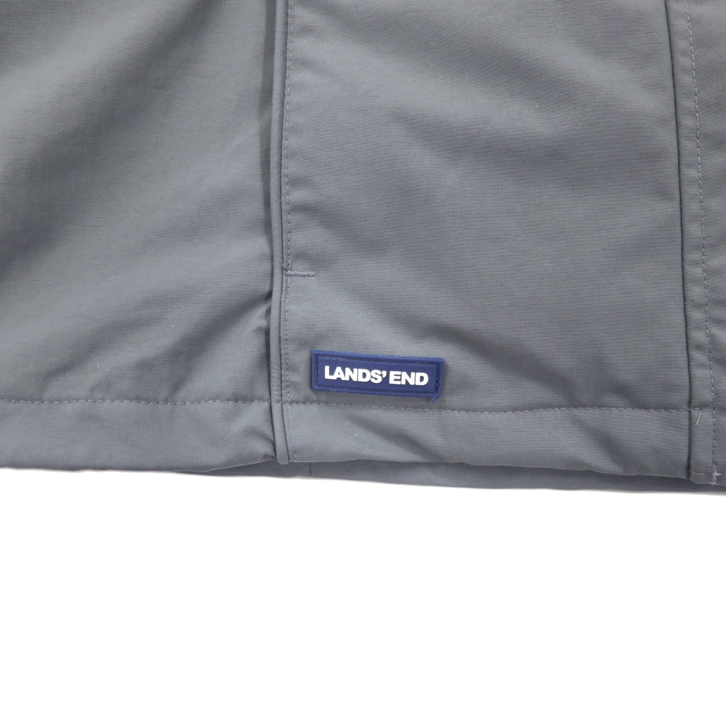 LANDS'END Giacca con fodera in pile Giacca a vento in nylon M Grigio Nylon Coulisse Impermeabile OEKO-TEX
