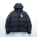 Polo Ralph Lauren ビッグポニー ハイネック ダウンジャケット S ブラック フード着脱 ドローコード