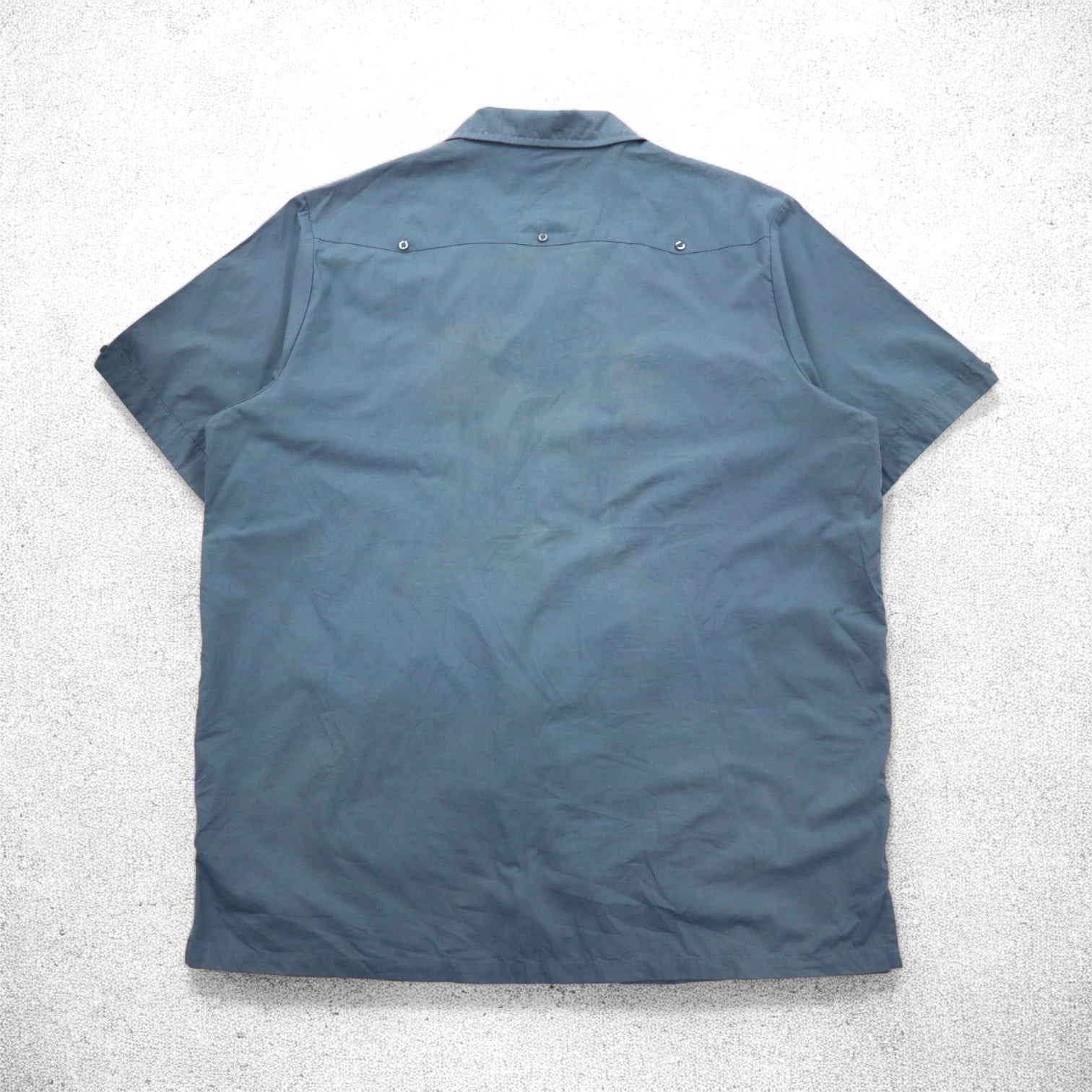 Camicia cubana KS island aperta sul davanti, colletto aperto, taglia XL, grigia, poliestere cotone ricamata