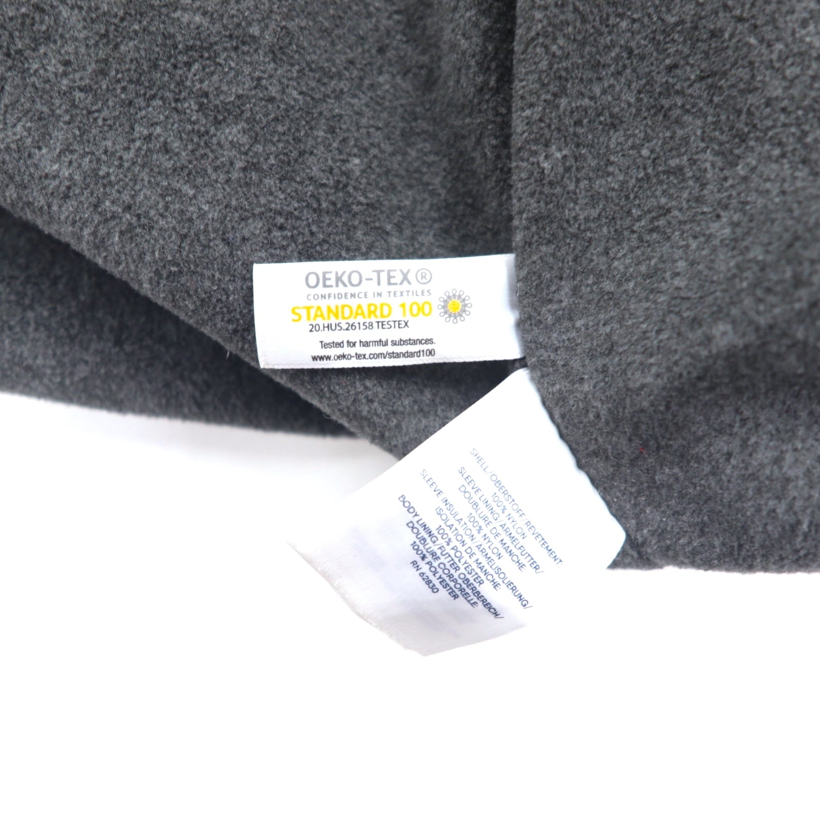 LANDS'END Giacca con fodera in pile Giacca a vento in nylon M Grigio Nylon Coulisse Impermeabile OEKO-TEX