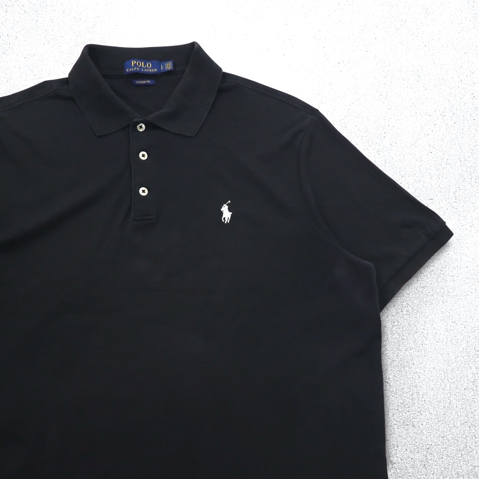 POLO RALPH LAUREN クラシックフィット CLASSIC FIT ポロシャツ L ブラック コットン スモールポニー刺繍
