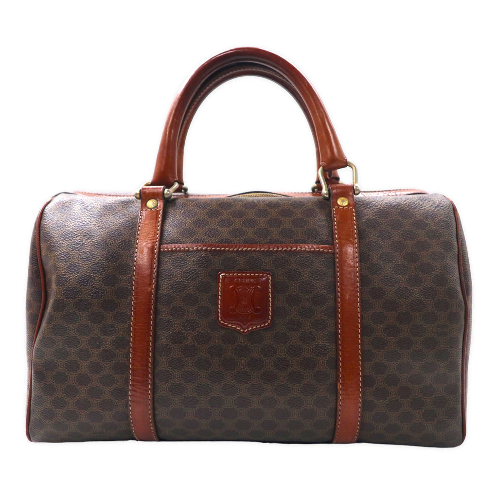 CELINE Borsa mini Boston Macadam Made in Italy Marrone PVC Pelle M10 Vintage