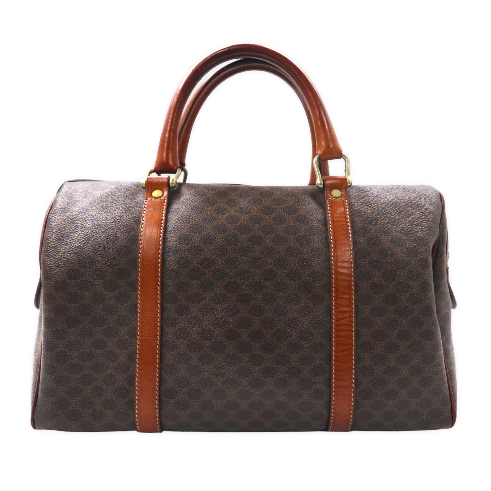 CELINE Borsa mini Boston Macadam Made in Italy Marrone PVC Pelle M10 Vintage