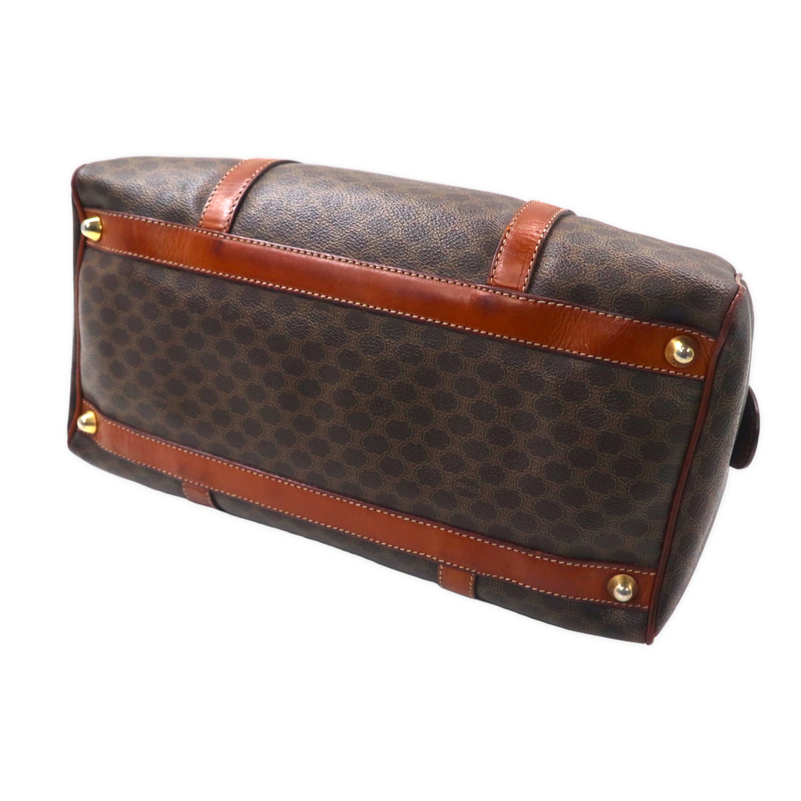 CELINE Borsa mini Boston Macadam Made in Italy Marrone PVC Pelle M10 Vintage